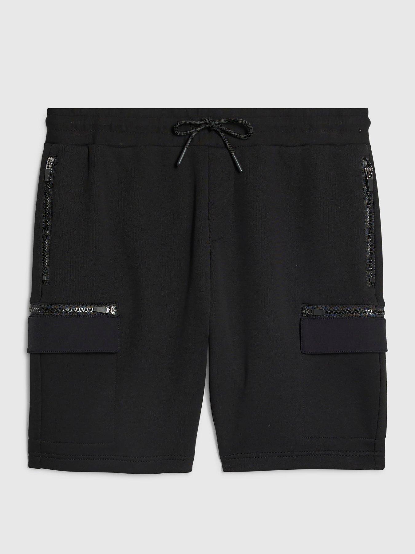  image of river-island-scuba-nylon-shorts-black