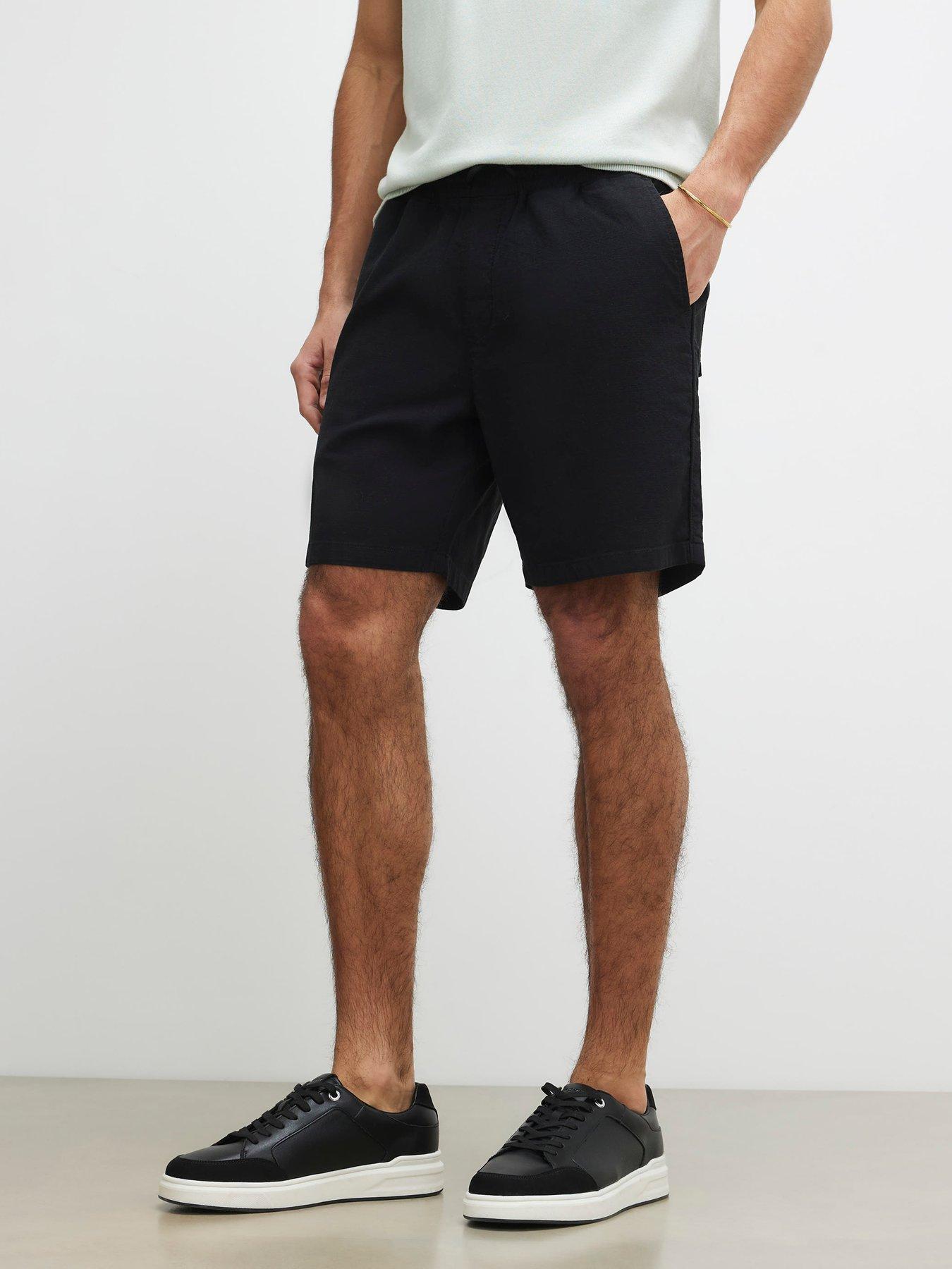 River Island Capulet Cross Hatch Shorts - Black | Littlewoods