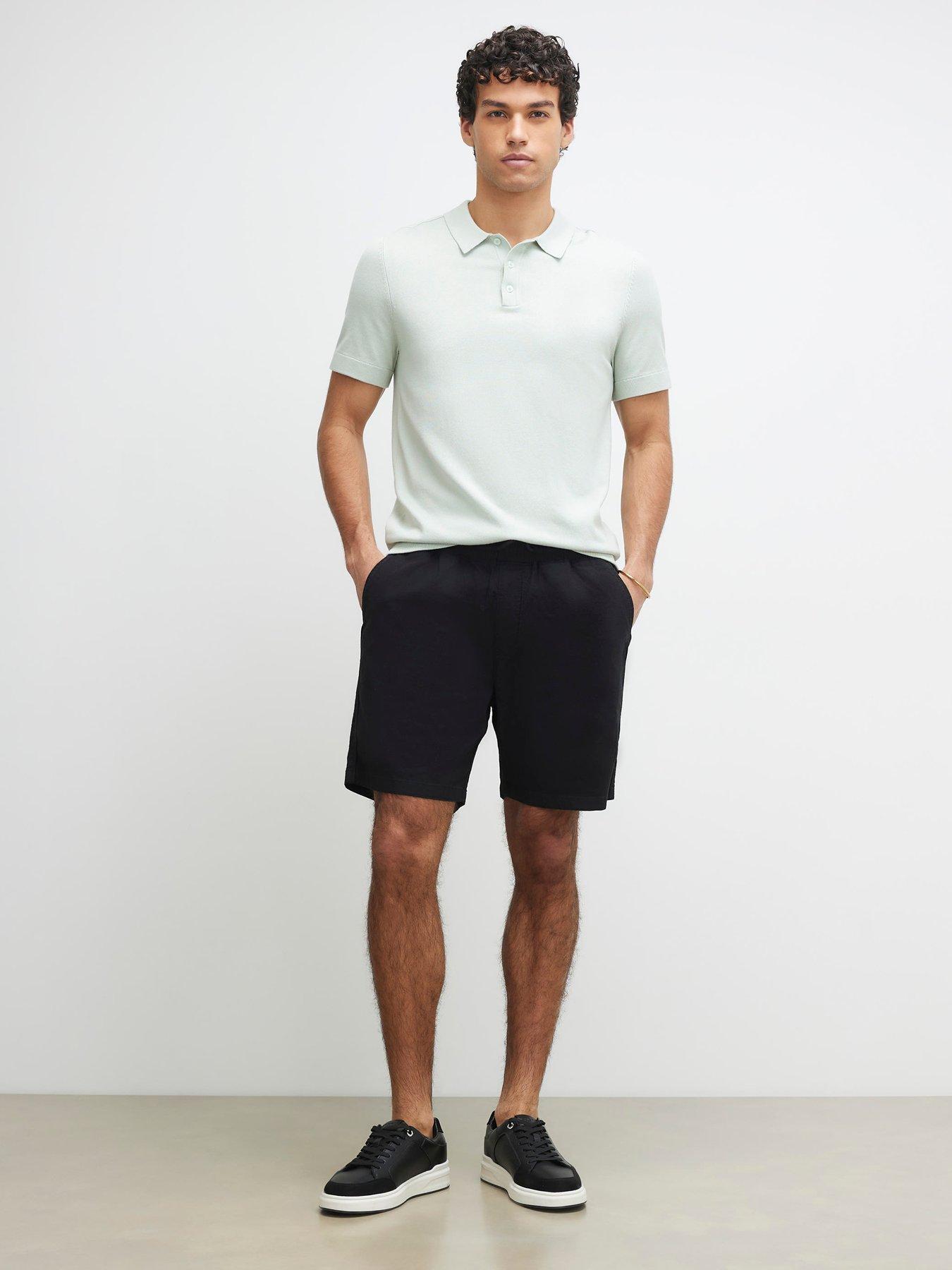 River Island Capulet Cross Hatch Shorts - Black | Littlewoods