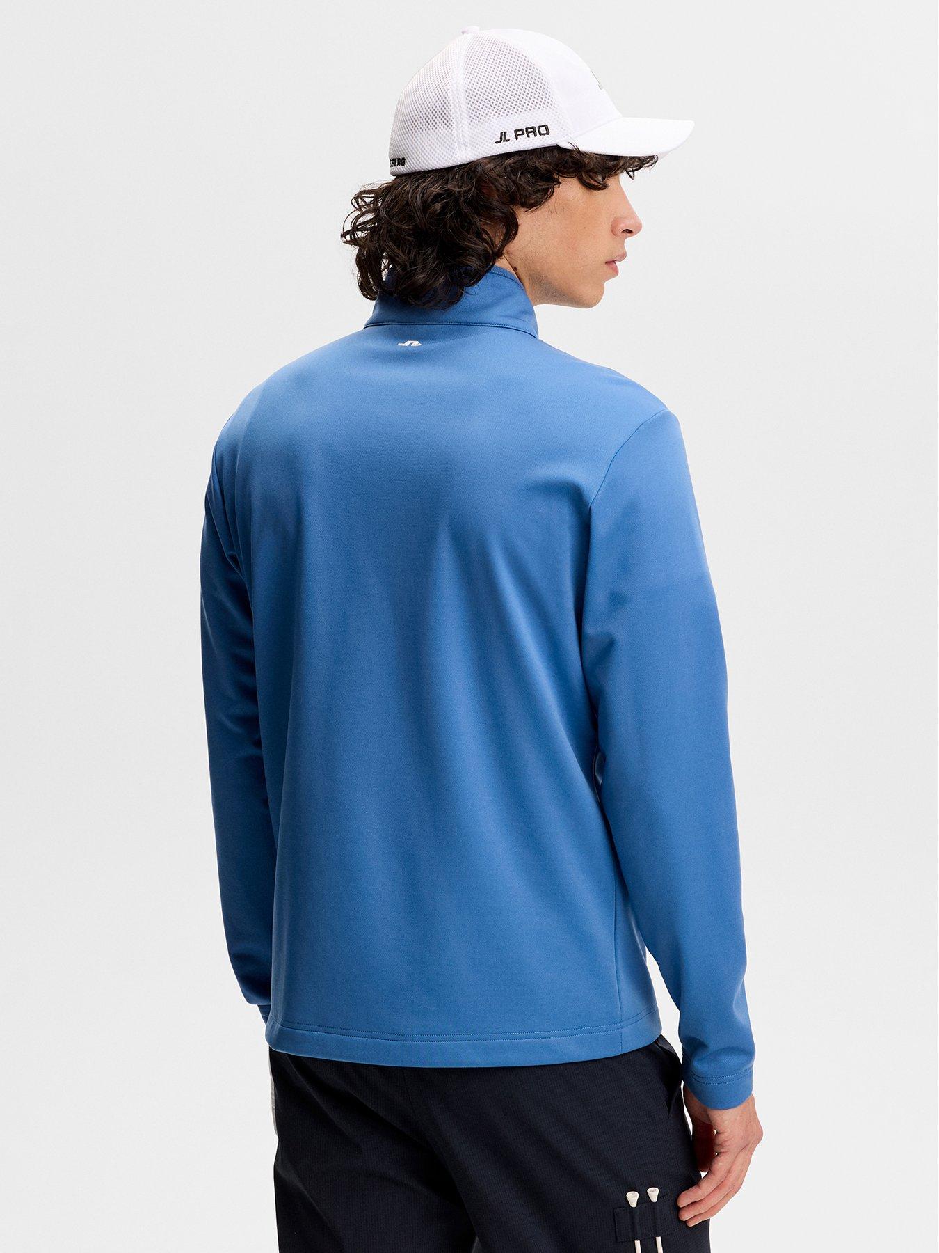 Image 2 of 4 of J LINDEBERG Mens Golf Clide Quarter Zip Mid Layer - Blue