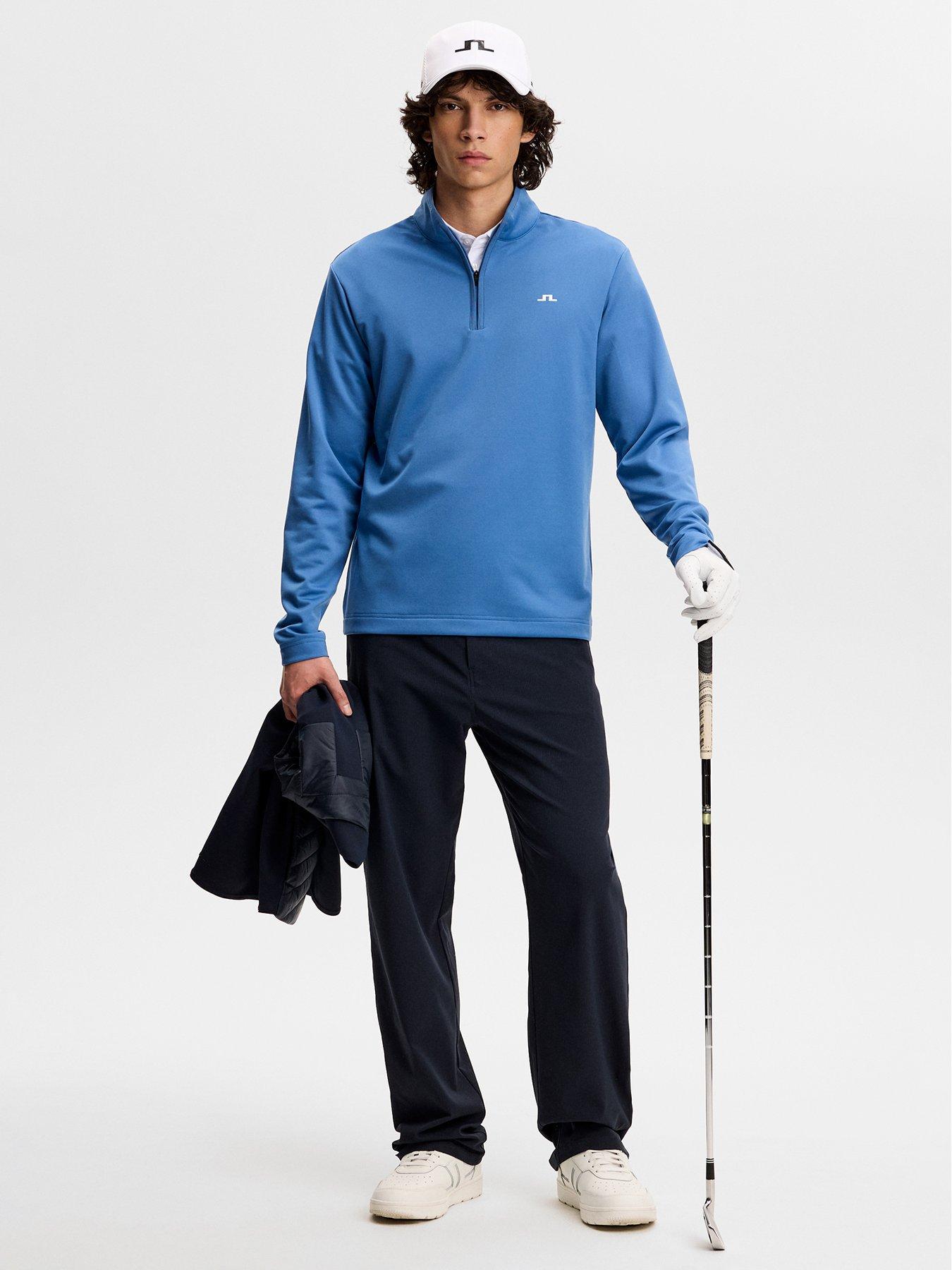 Image 3 of 4 of J LINDEBERG Mens Golf Clide Quarter Zip Mid Layer - Blue