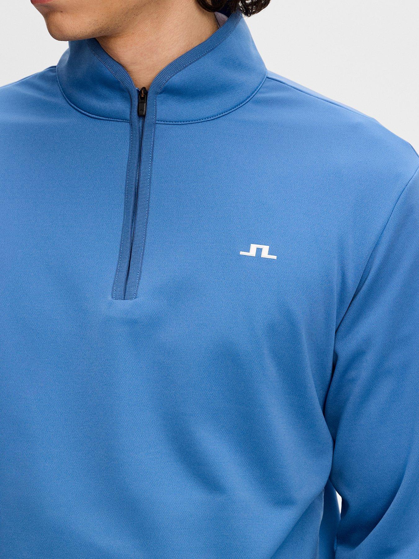 Image 4 of 4 of J LINDEBERG Mens Golf Clide Quarter Zip Mid Layer - Blue