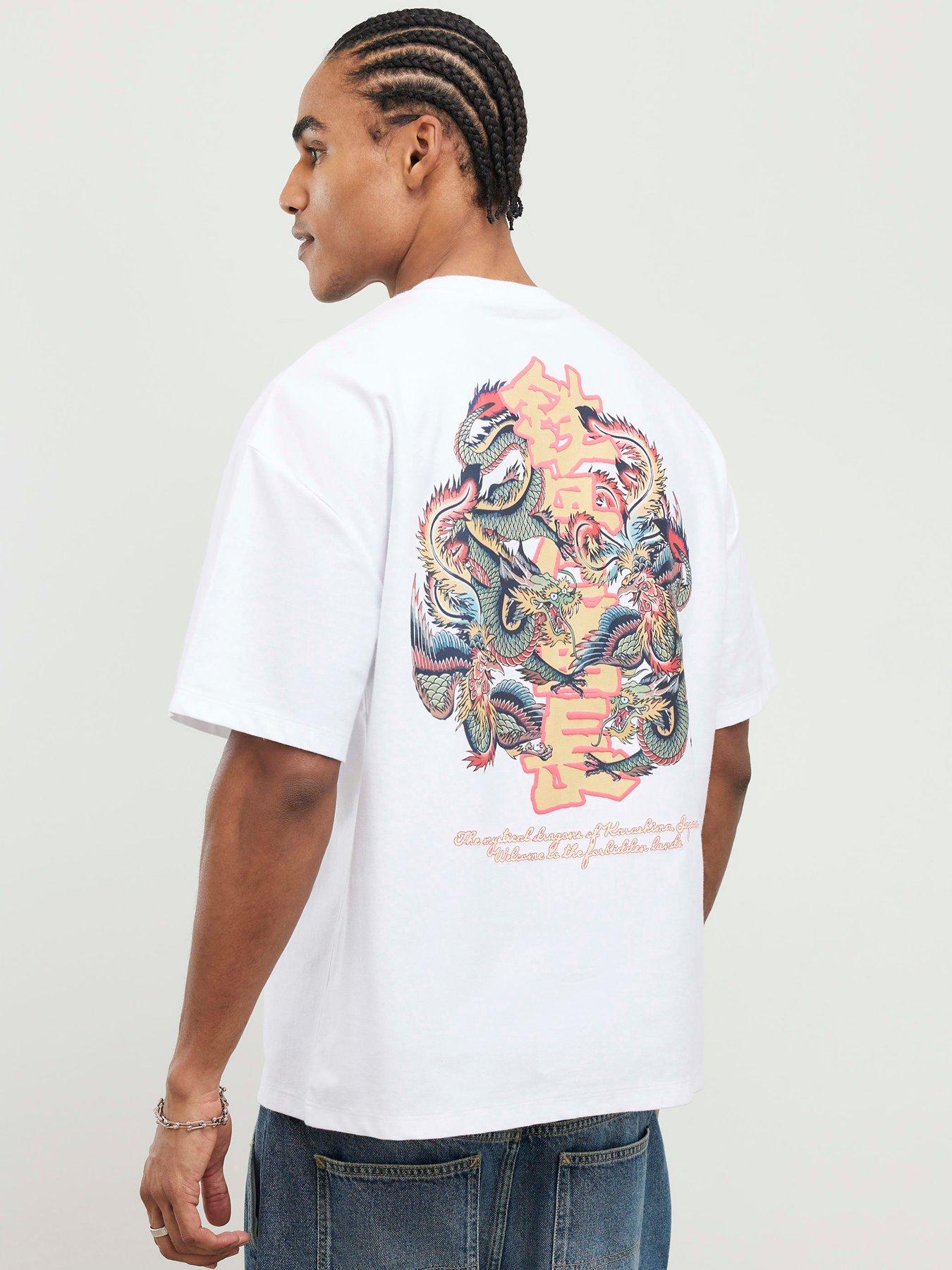 River Island Dragon Graffiti Short Sleeve T-Shirt - White