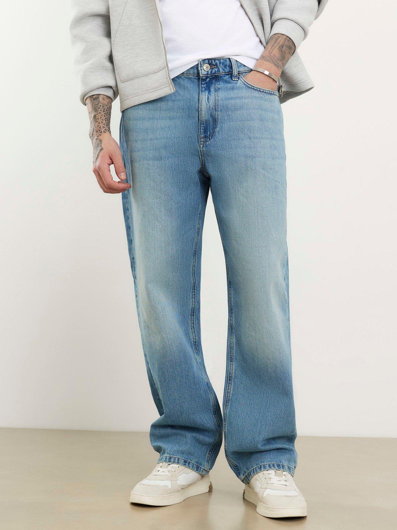 Image 1 of 4 of River Island Luciento Loose Jeans - Light Blue