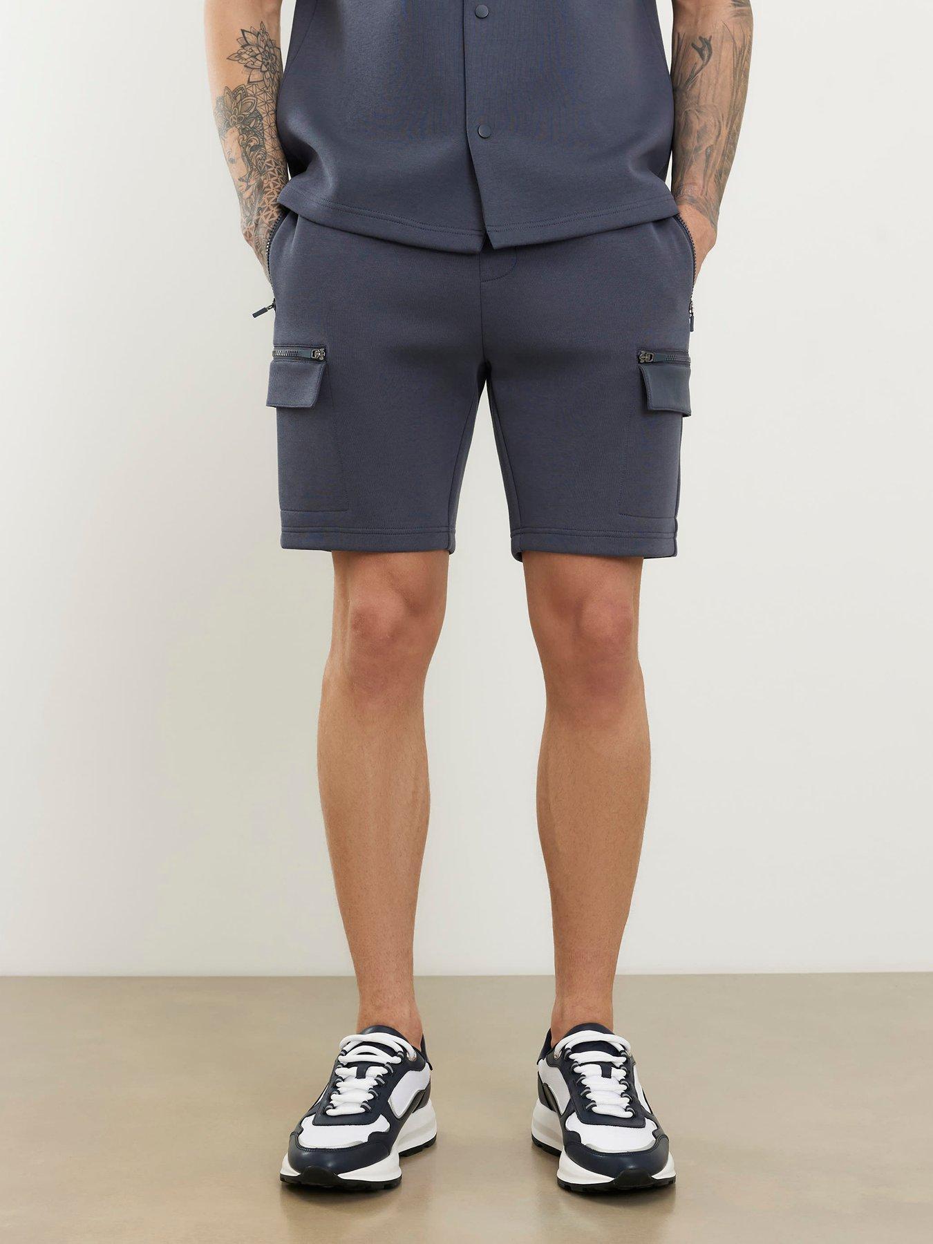 Image 1 of 4 of River Island Reg Scuba Nylon Shorts - Grey