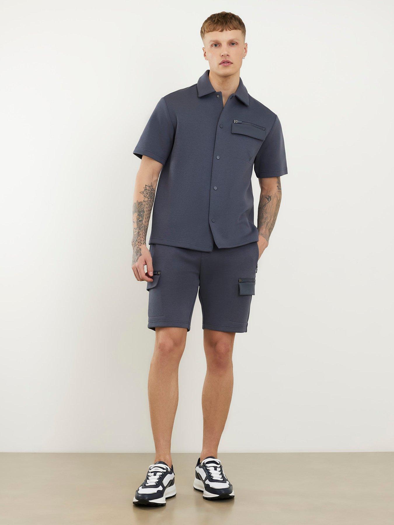 Image 3 of 4 of River Island Reg Scuba Nylon Shorts - Grey