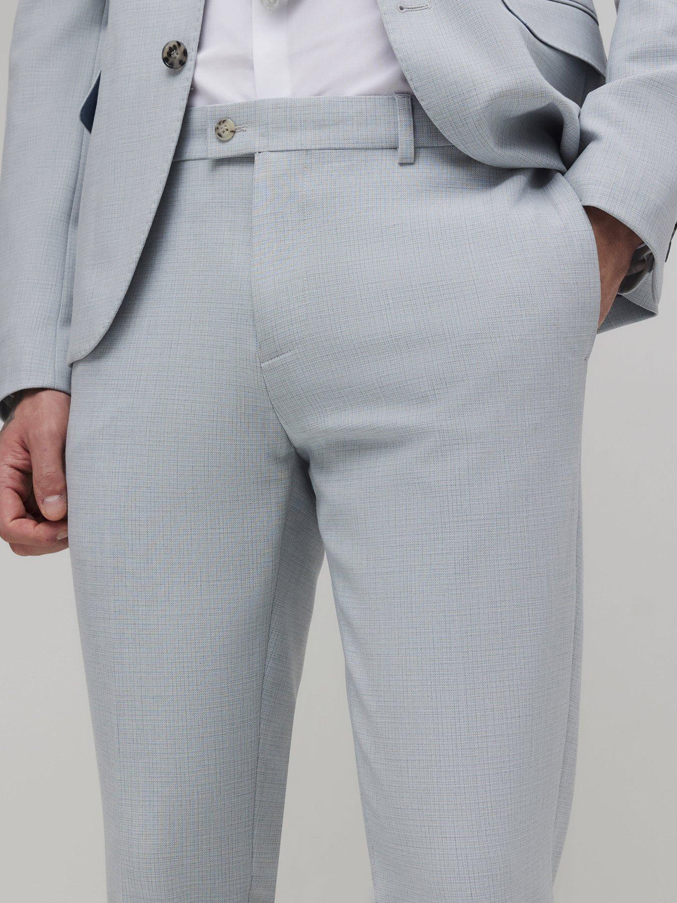 Image 4 of 6 of River Island Microcheck Skinny Suit Trouser - Blue