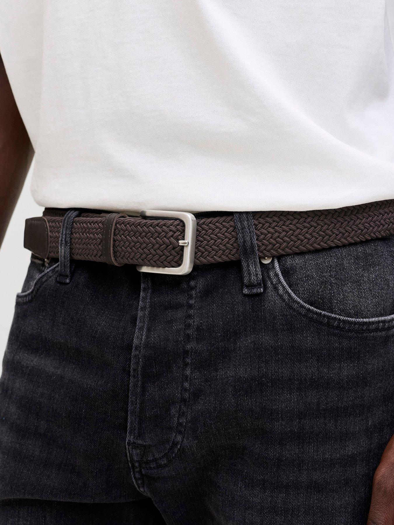 image of jack-jones-woven-belt-brown
