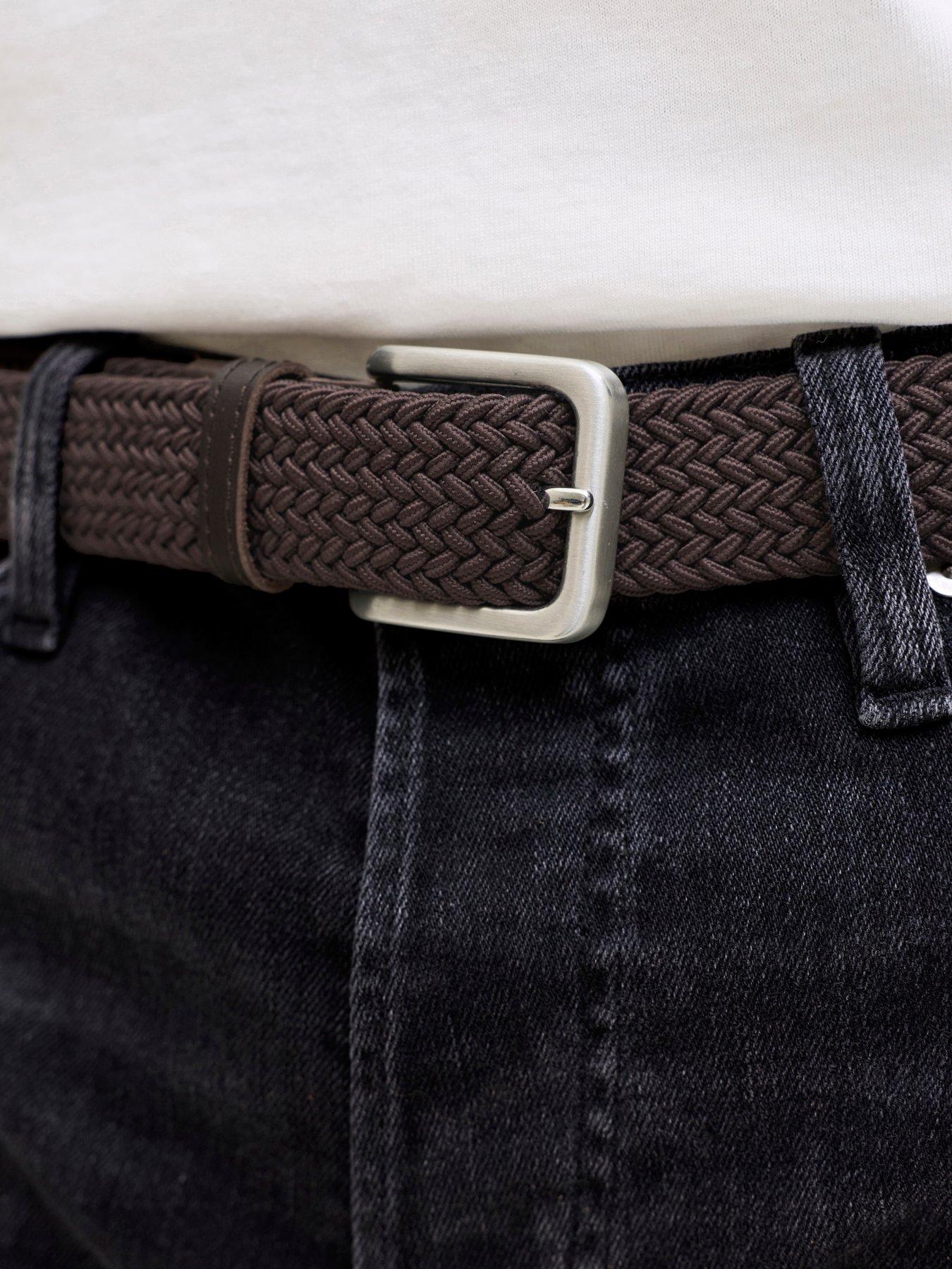 image of jack-jones-woven-belt-brown