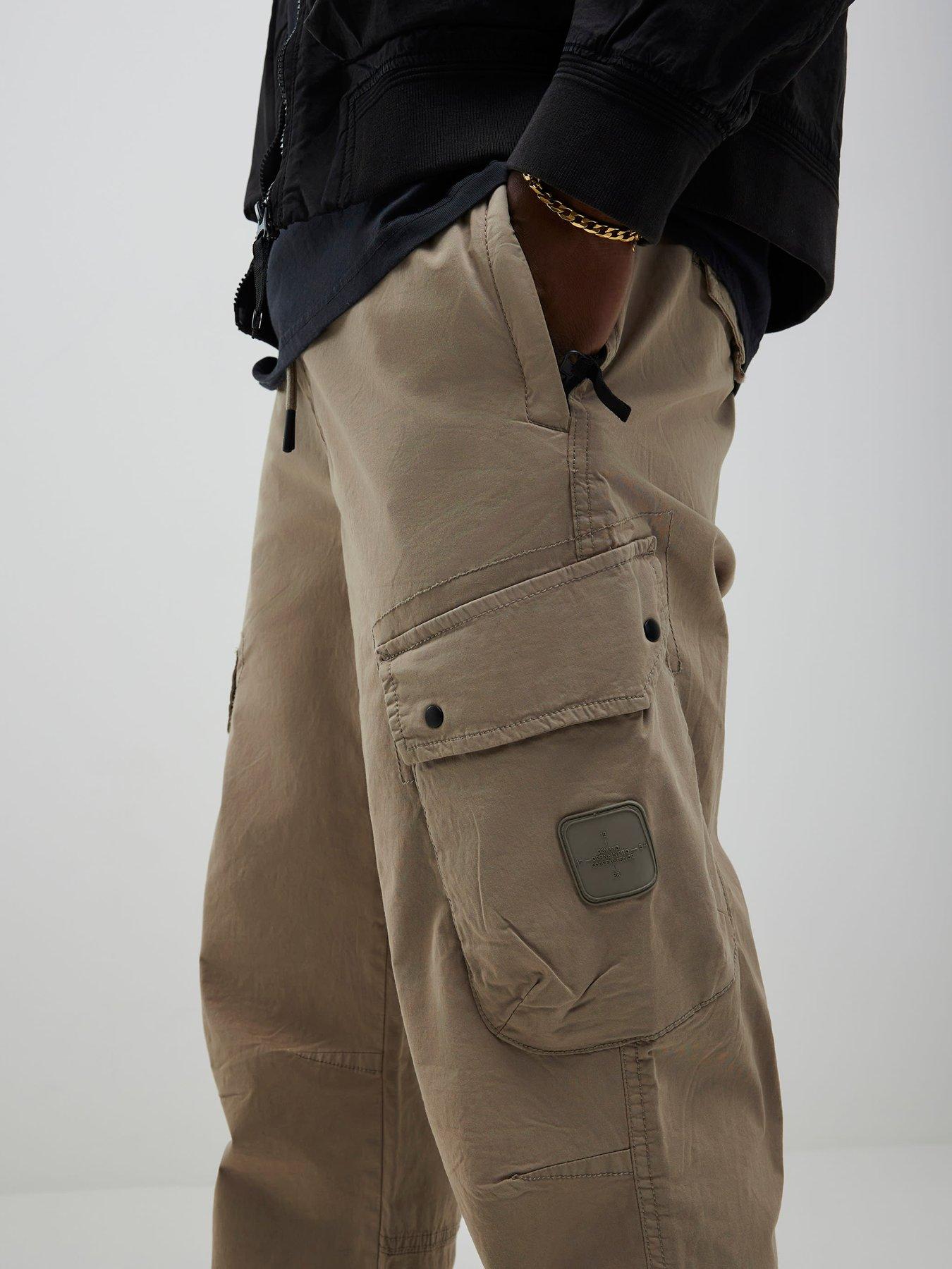  image of river-island-dixon-regular-cargo-trousers-grey