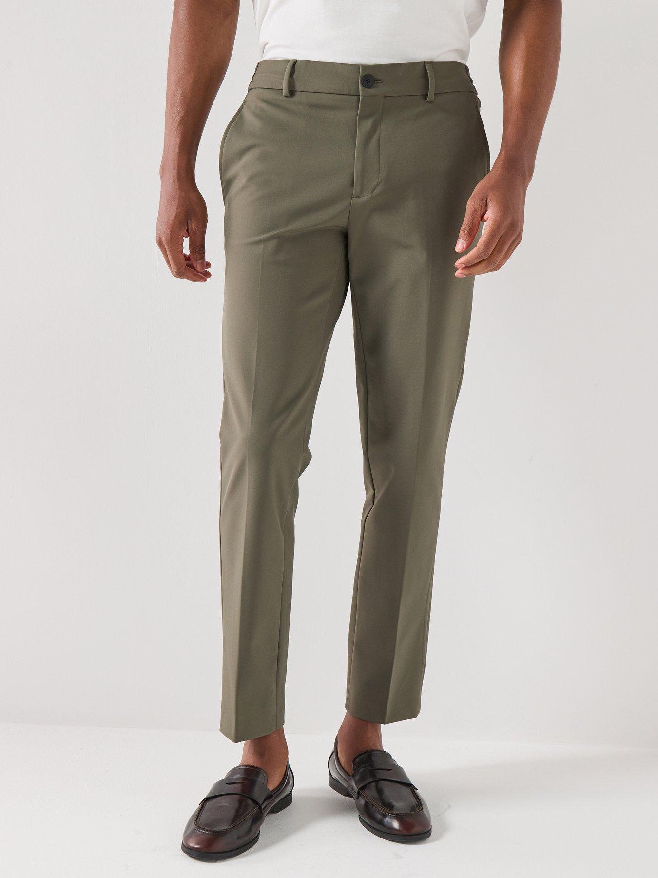 River Island Tech Comfort Suit Trousers - Green