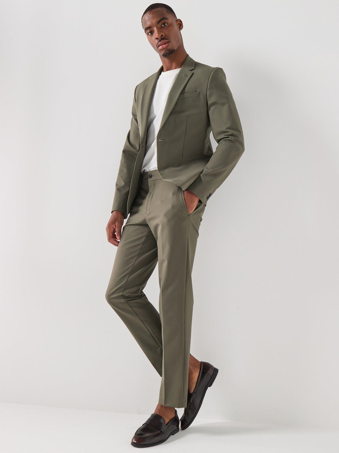 Image 3 of 5 of River Island Tech Comfort Suit Trousers - Green