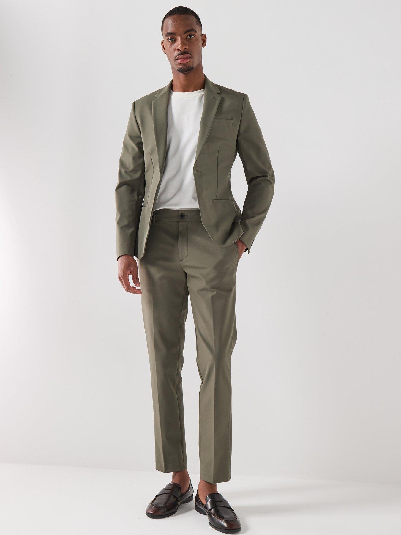 Image 4 of 5 of River Island Tech Comfort Suit Trousers - Green