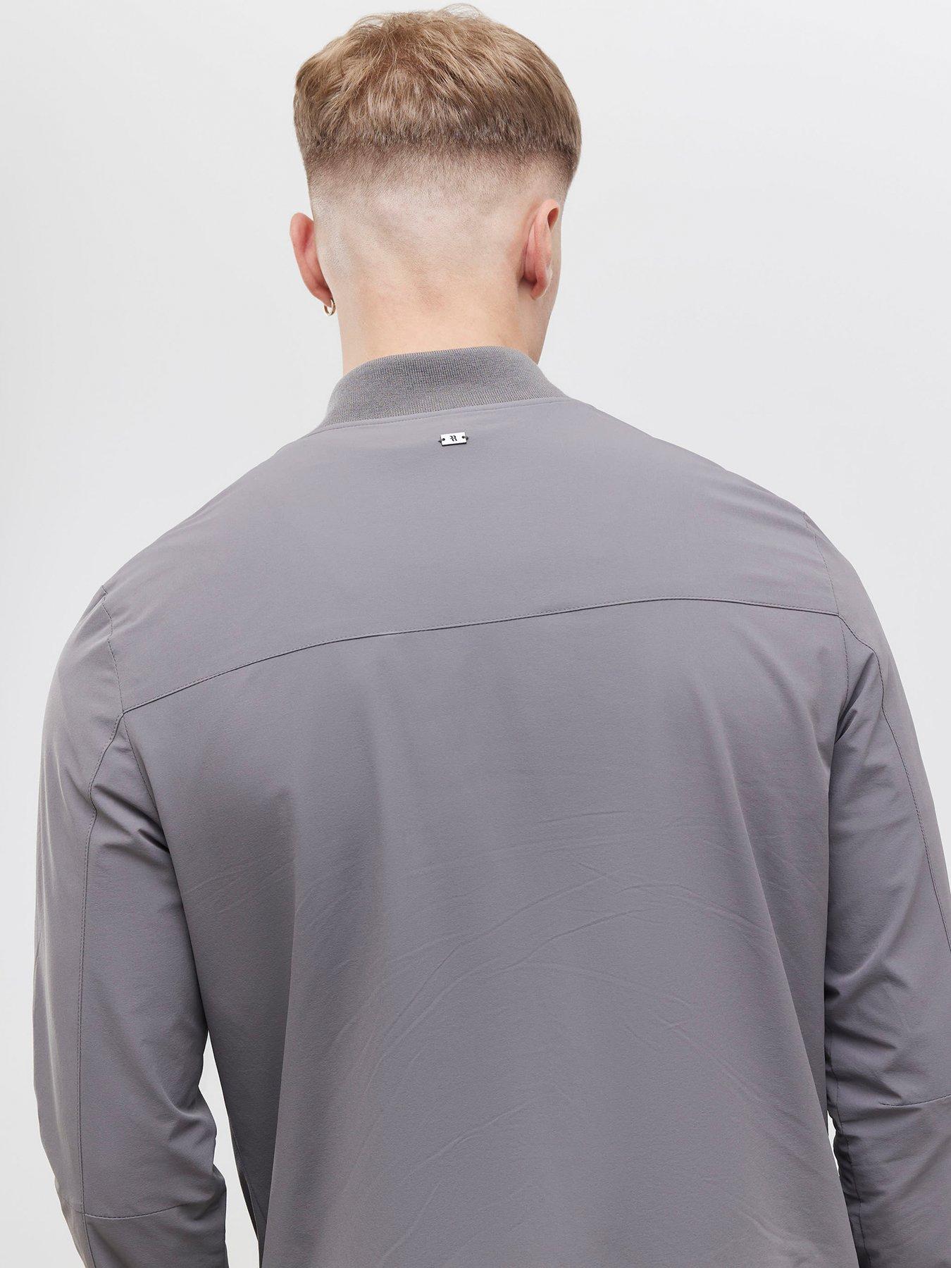  image of river-island-defined-muscle-fit-bomber-grey