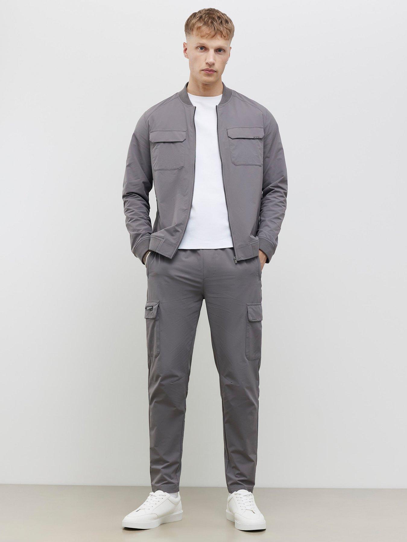  image of river-island-defined-muscle-fit-bomber-grey