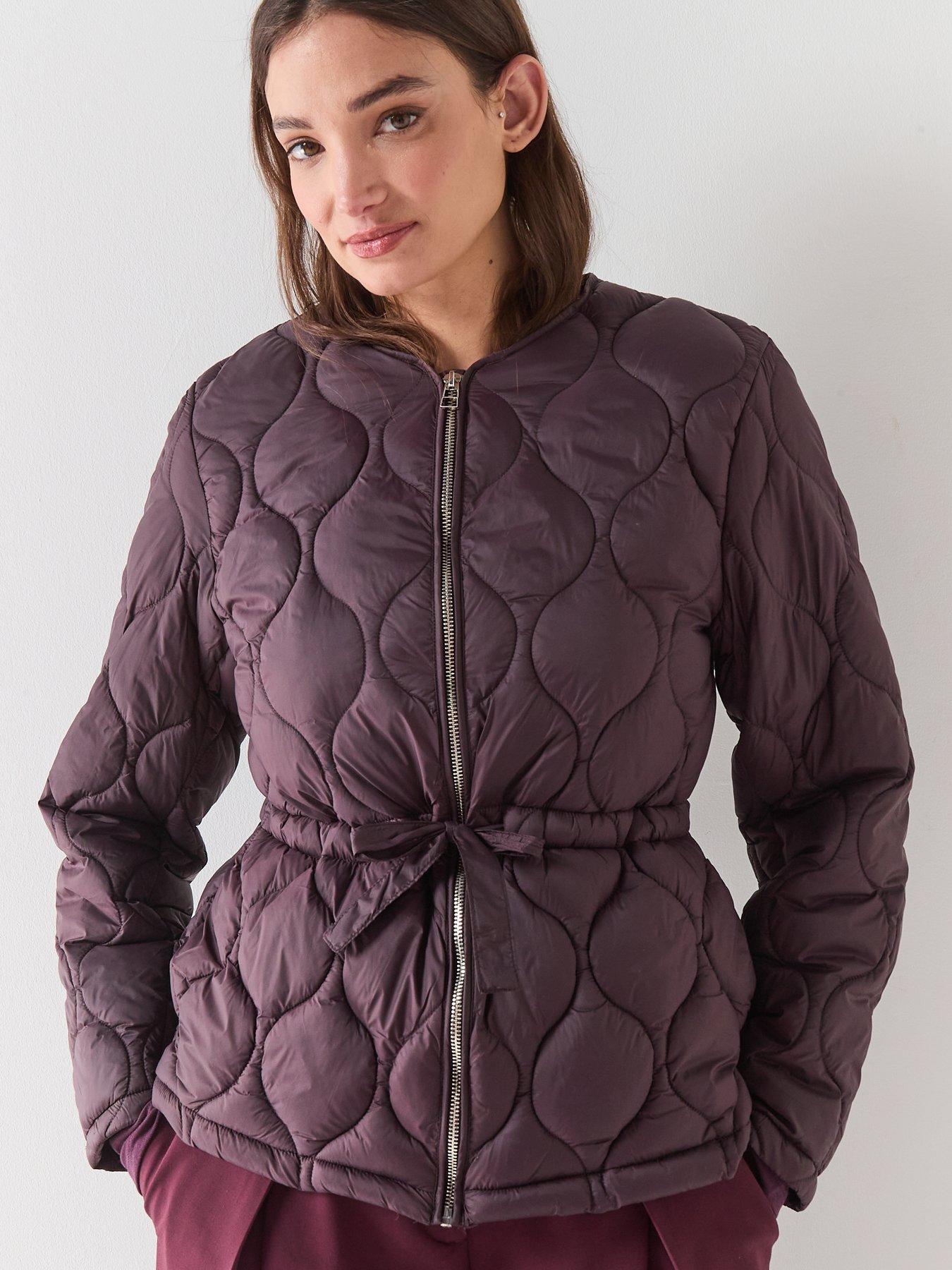  image of only-amara-quilted-jacket-fudge