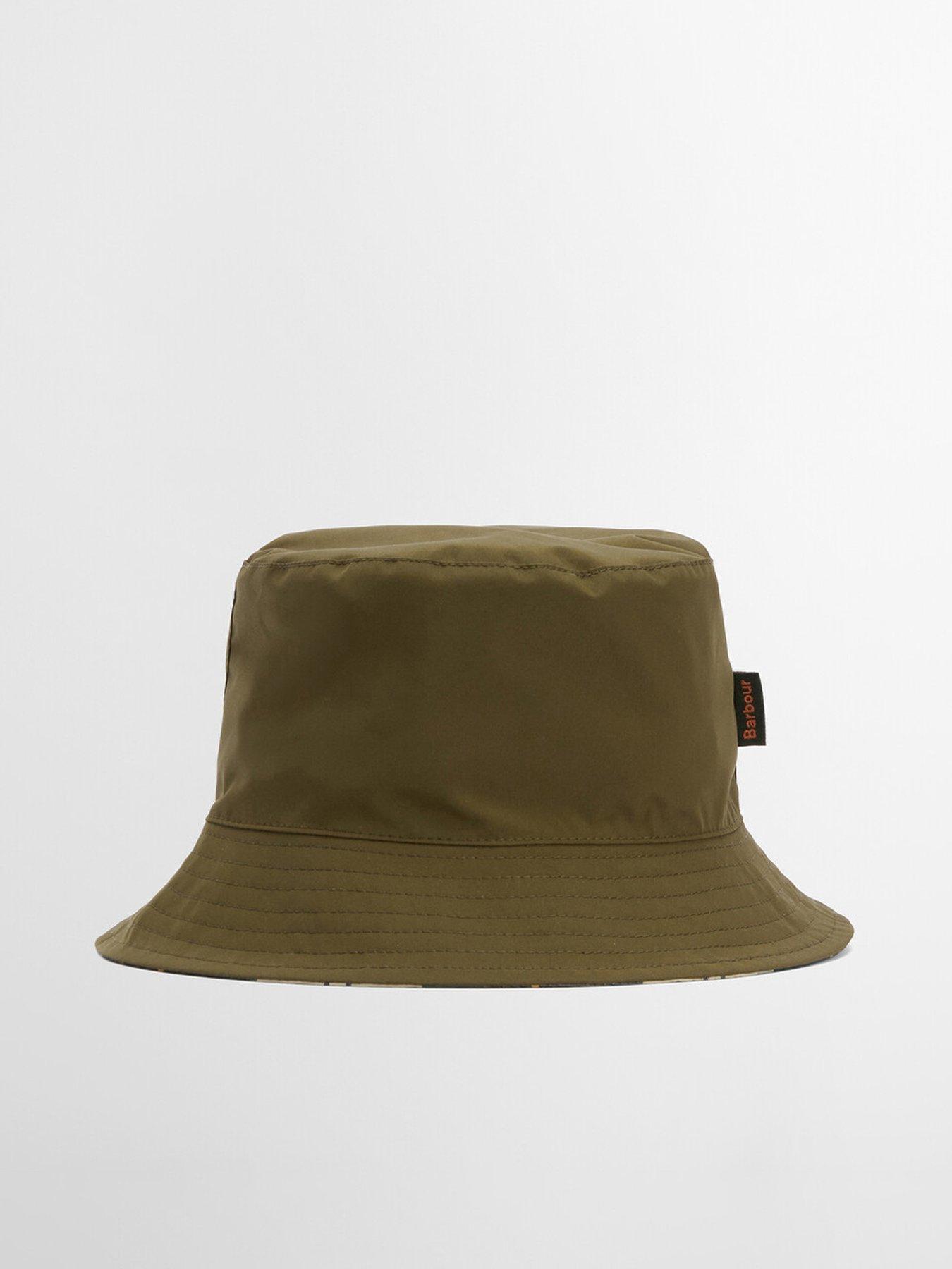  image of barbour-hutton-reversible-bucket-hat-khaki