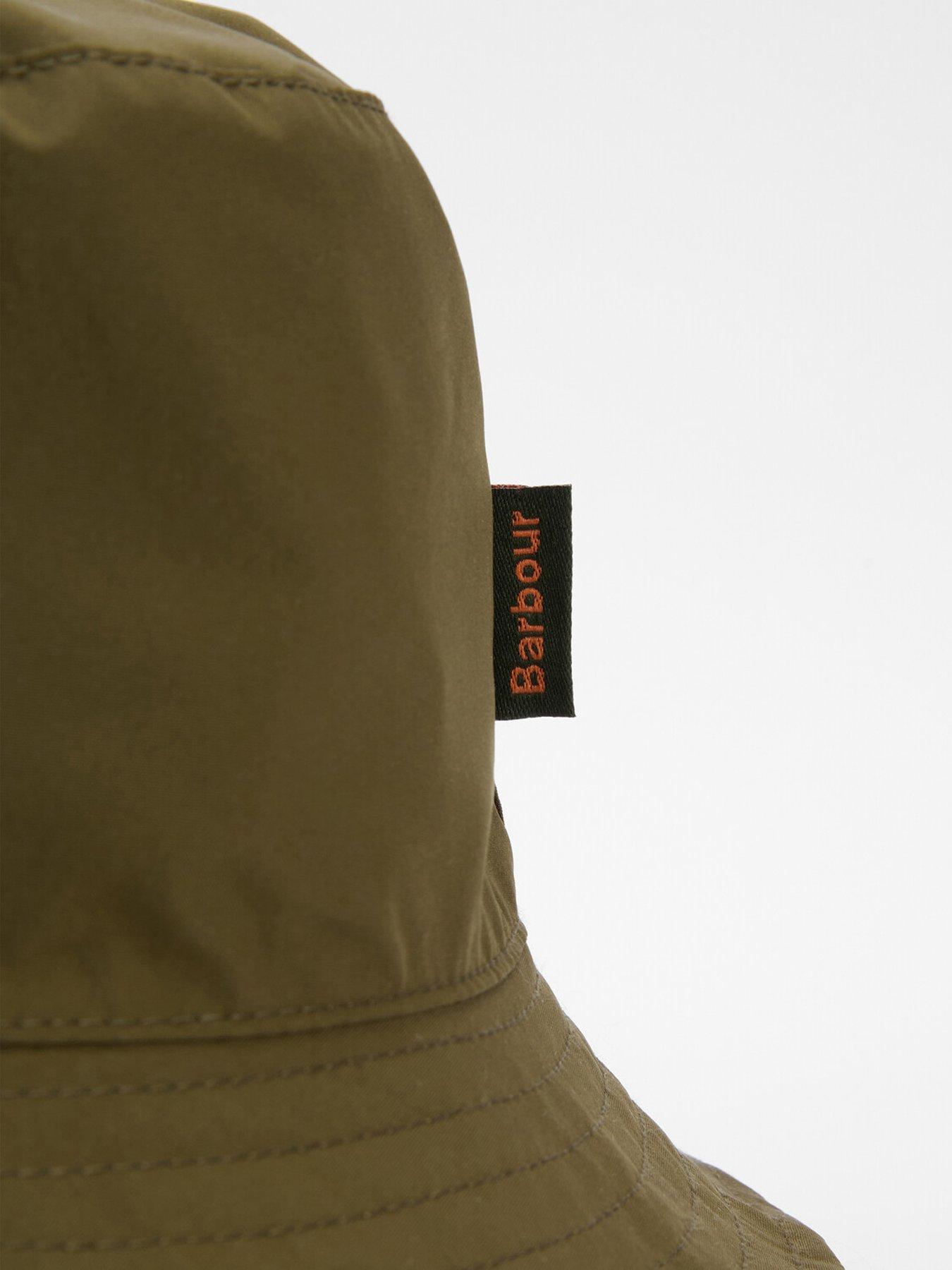 back image of barbour-hutton-reversible-bucket-hat-khaki