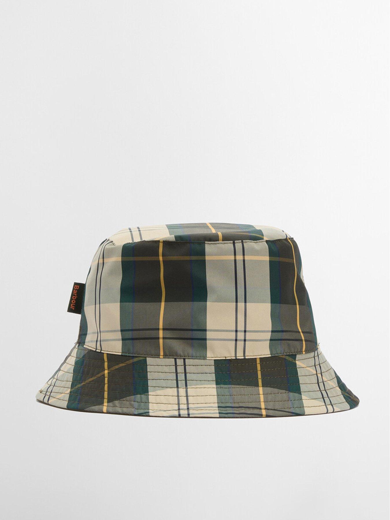  image of barbour-hutton-reversible-bucket-hat-khaki