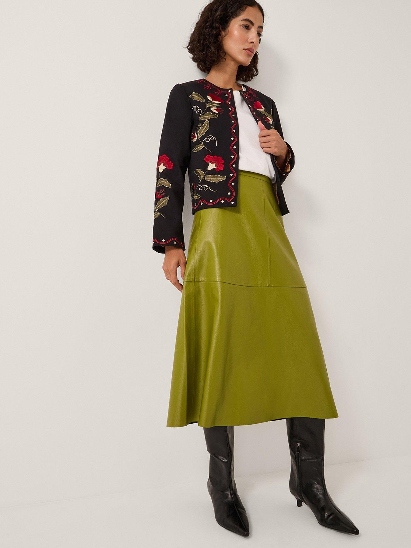 image of monsoon-pippa-pu-skirt