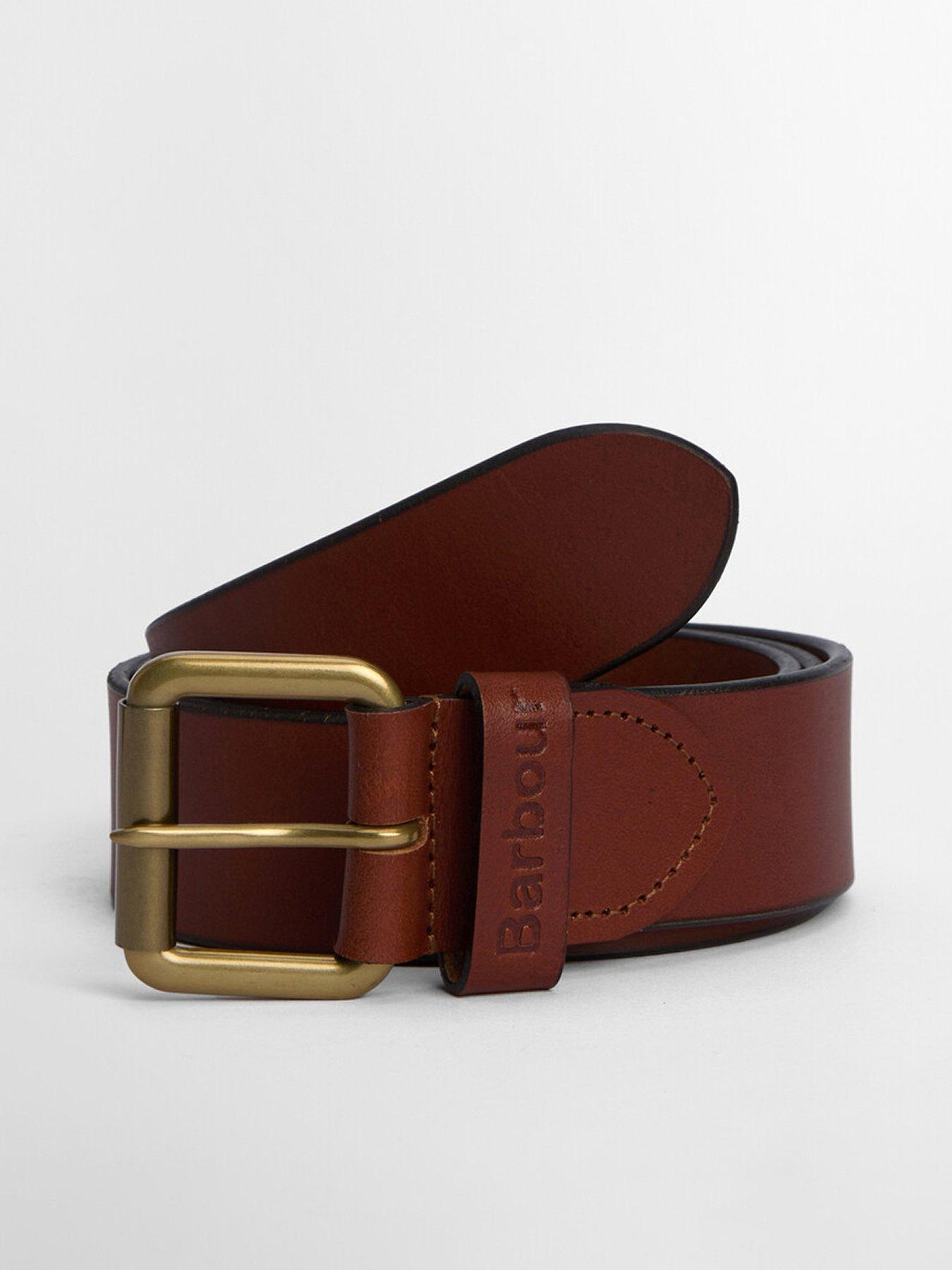 front image of barbour-allanton-leather-belt-brown