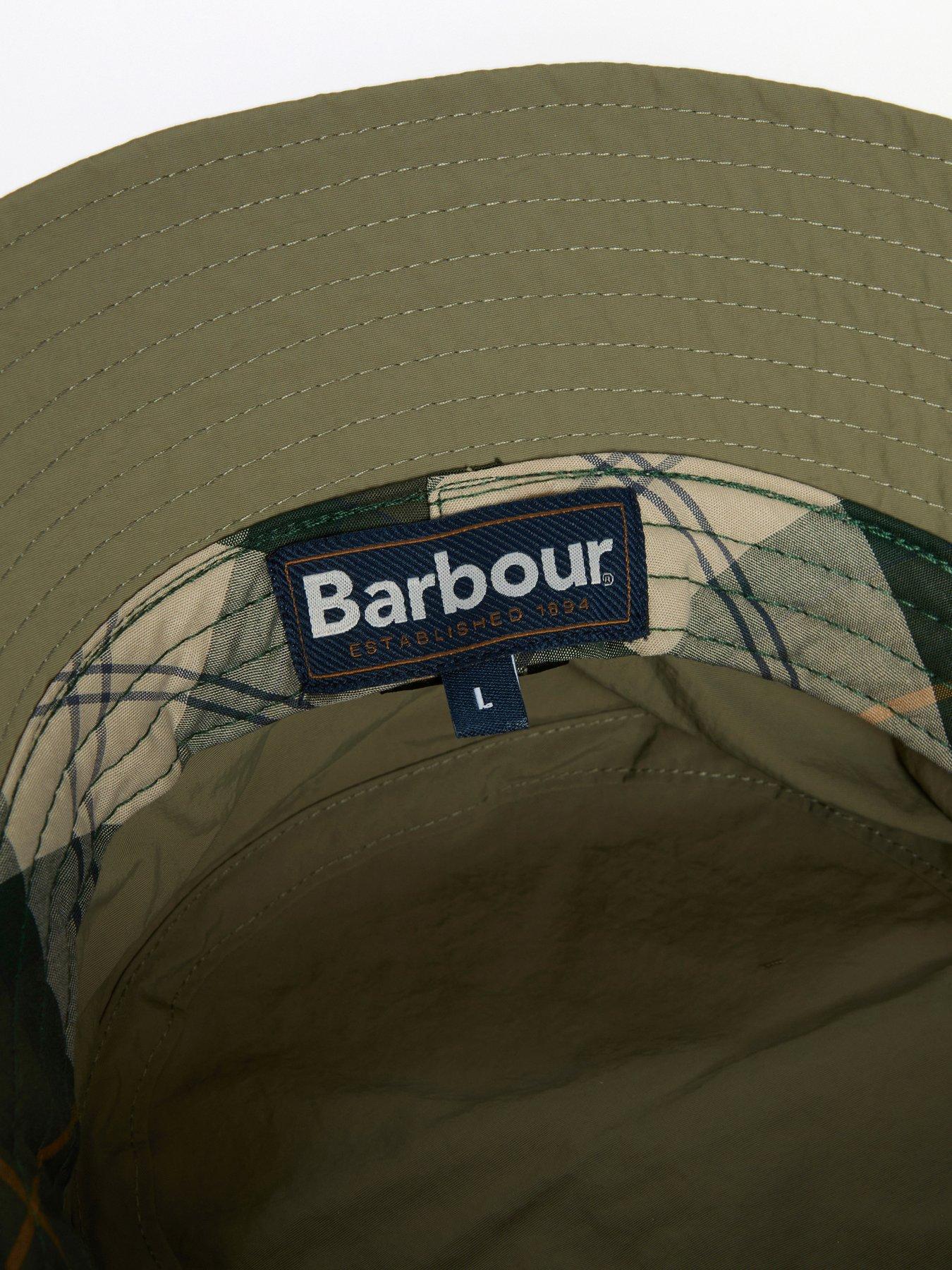  image of barbour-tracker-showerproof-bucket-hat-khaki-dark-green