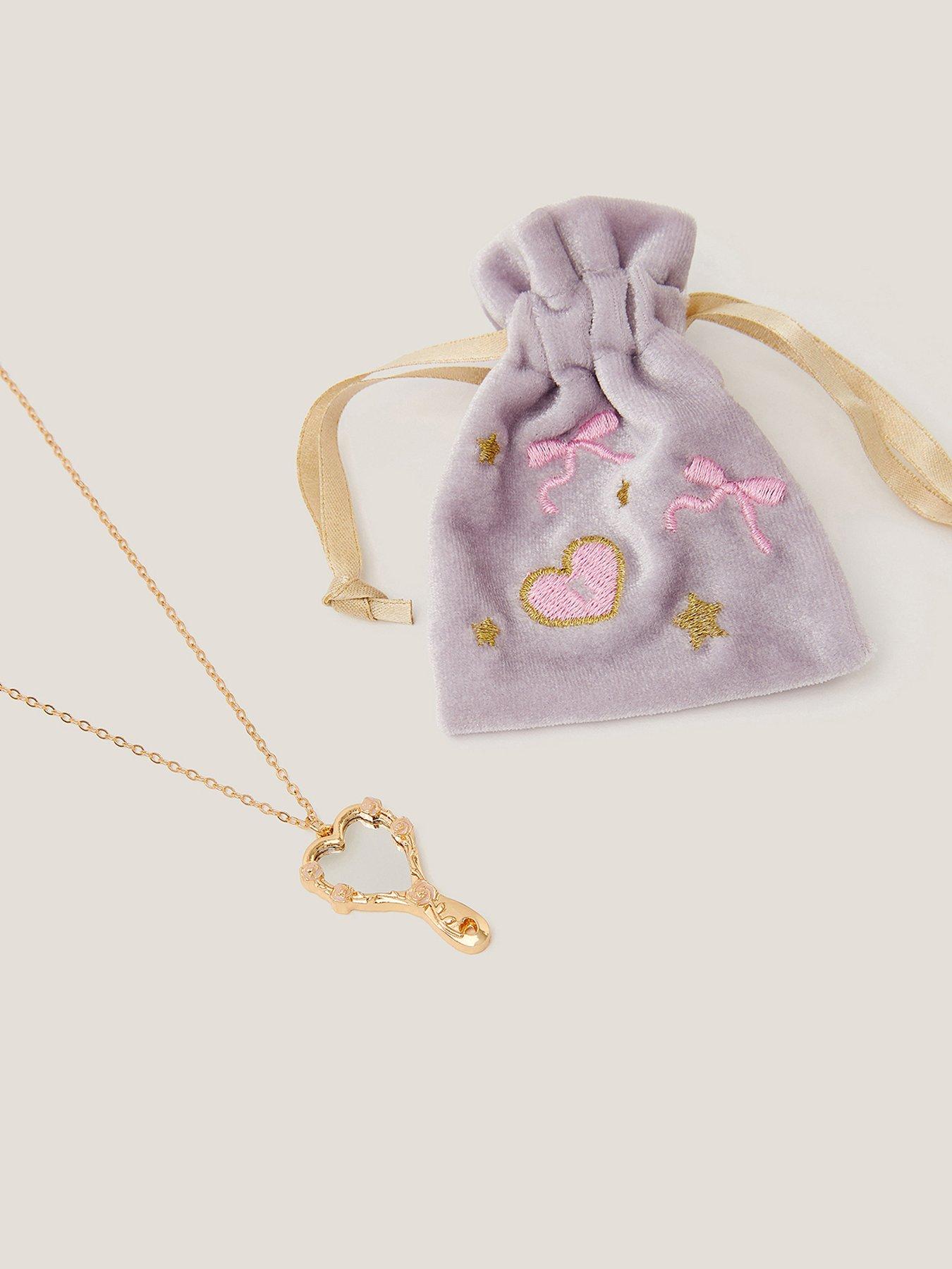 stillFront image of monsoon-girls-magic-mirror-necklace-pouch-gold