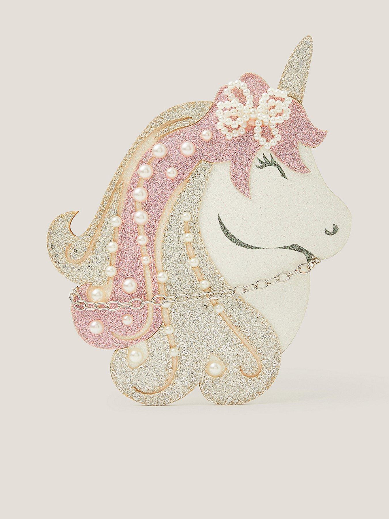 front image of monsoon-girls-pearly-dream-unicorn-bag-multi