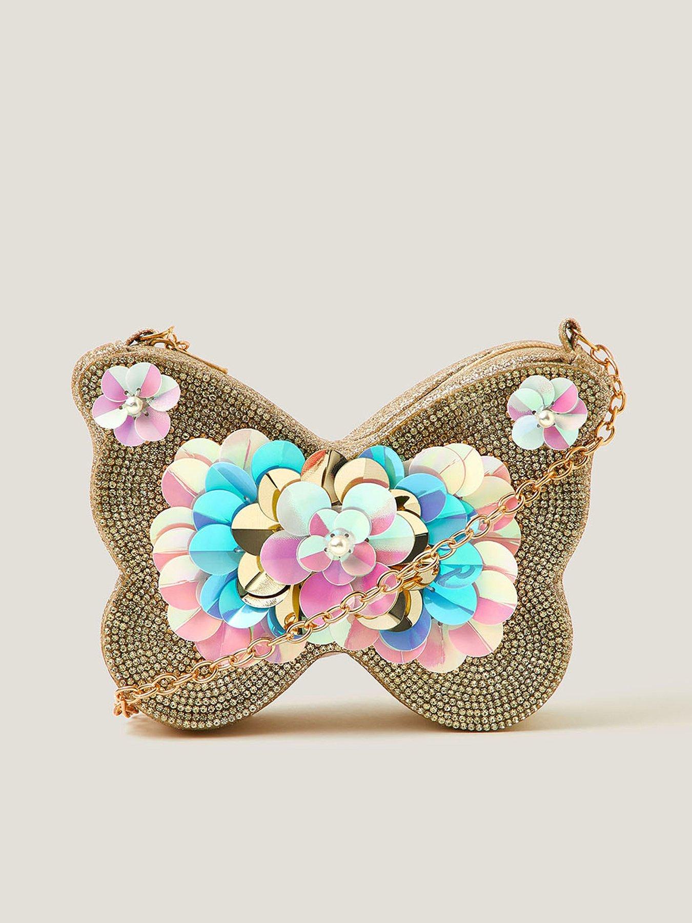Monsoon Girls Sequin Spray Butterfly Bag - Multi