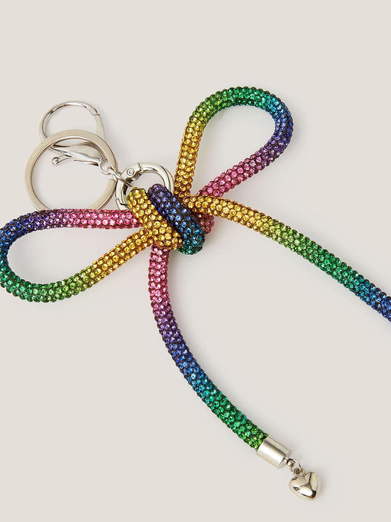 stillFront image of monsoon-girls-rainbow-dazzle-bow-bag-charm-multi