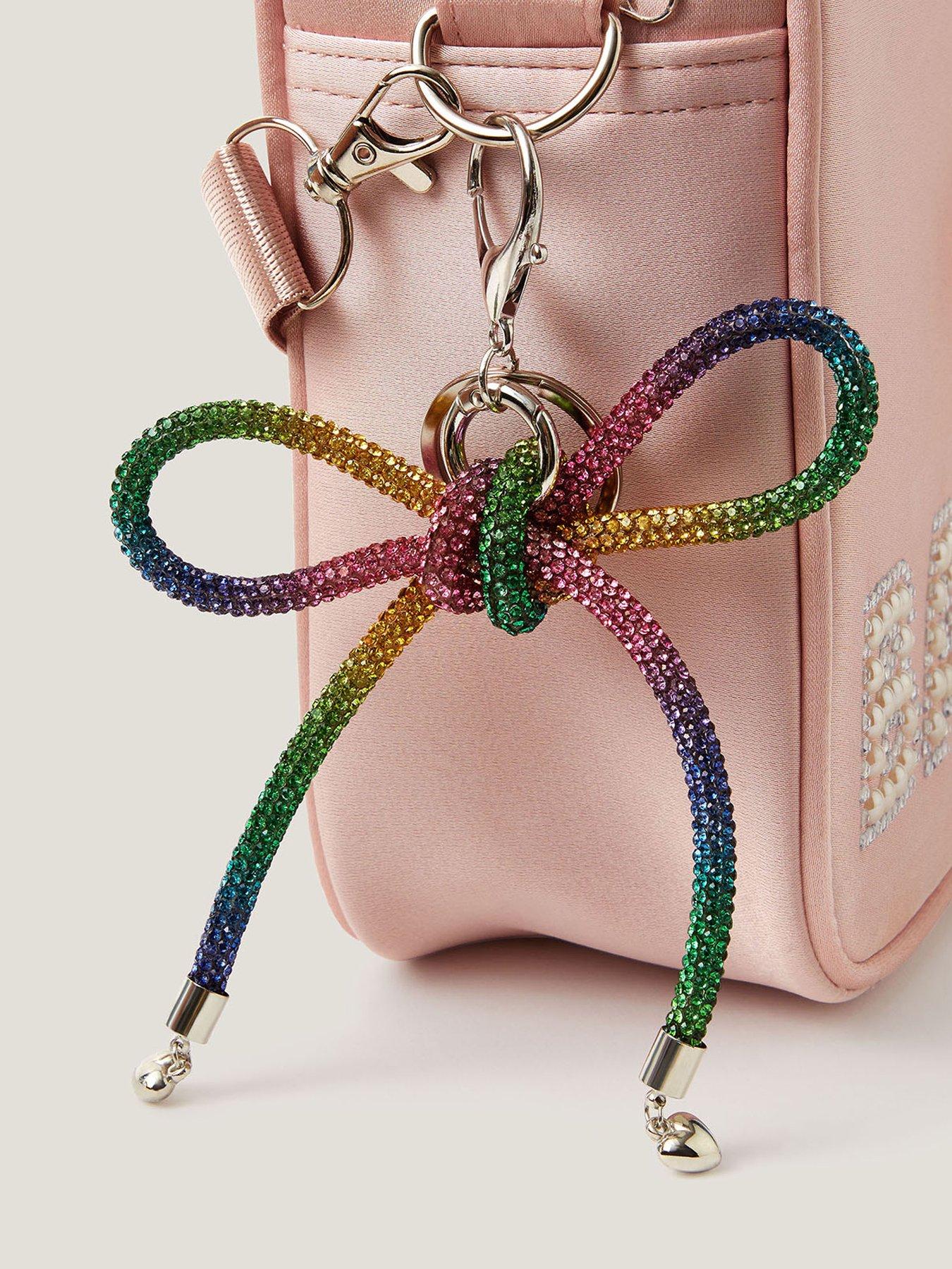  image of monsoon-girls-rainbow-dazzle-bow-bag-charm-multi