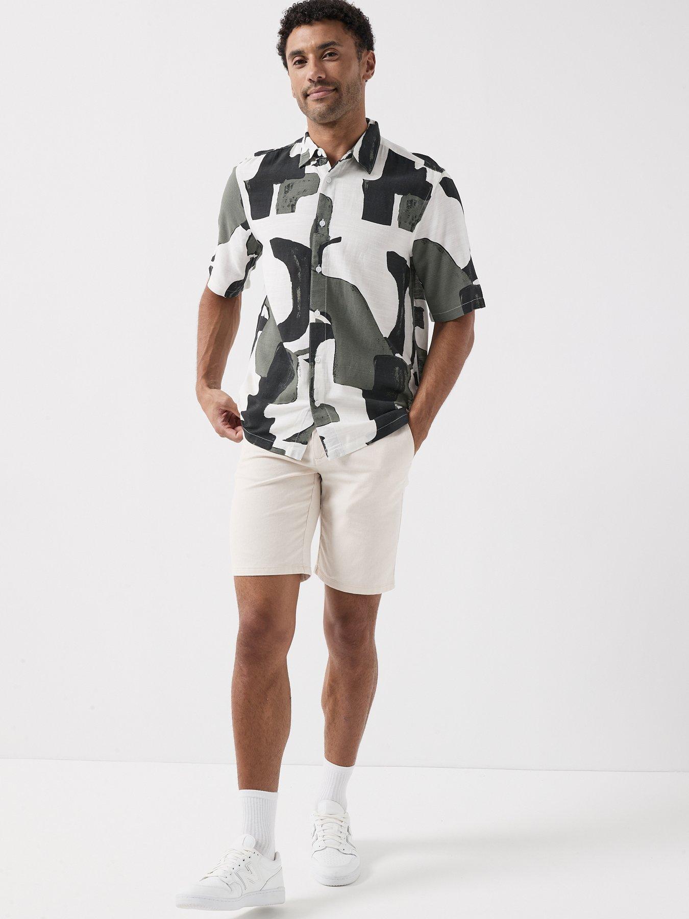 Image 3 of 5 of ONLY & SONS Mark Linen Blend Shorts - Silver Lining
