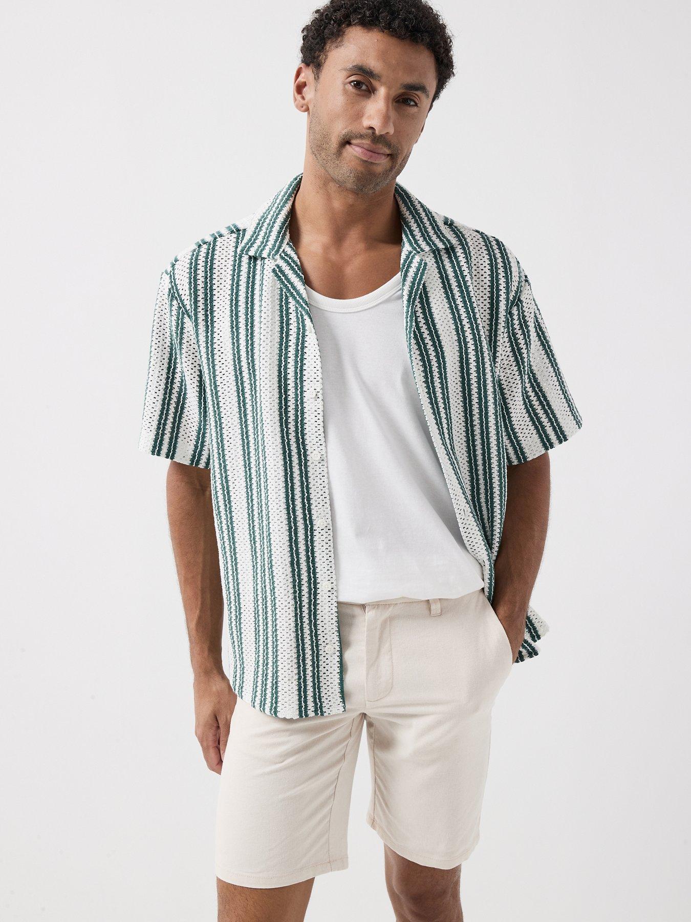 ONLY & SONS Dani Crochet Short Sleeve Shirt - Green