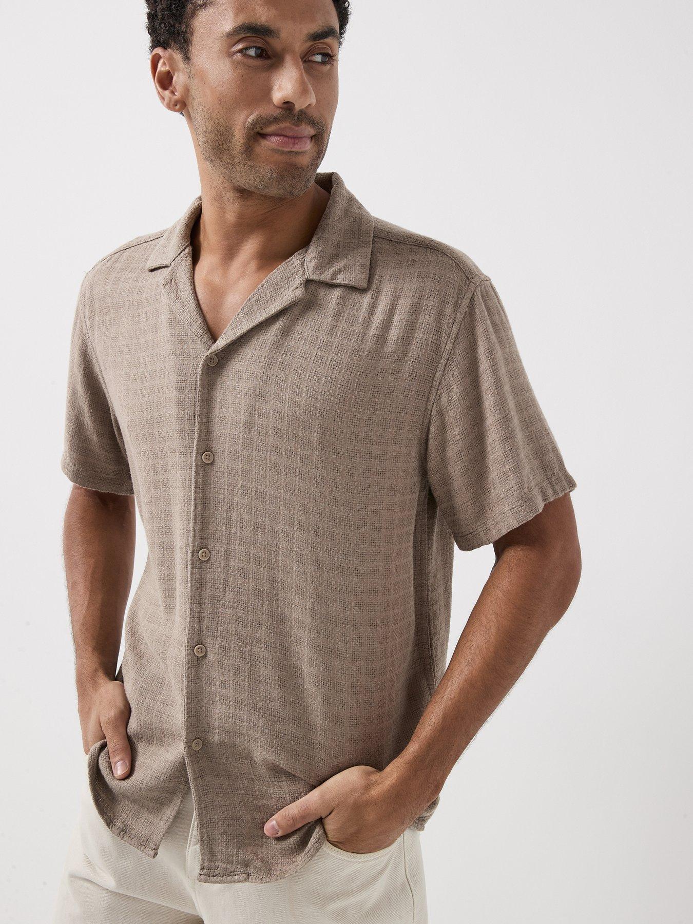 Image 5 of 6 of ONLY & SONS Latham Short Sleeve Resort Shirt - Beige