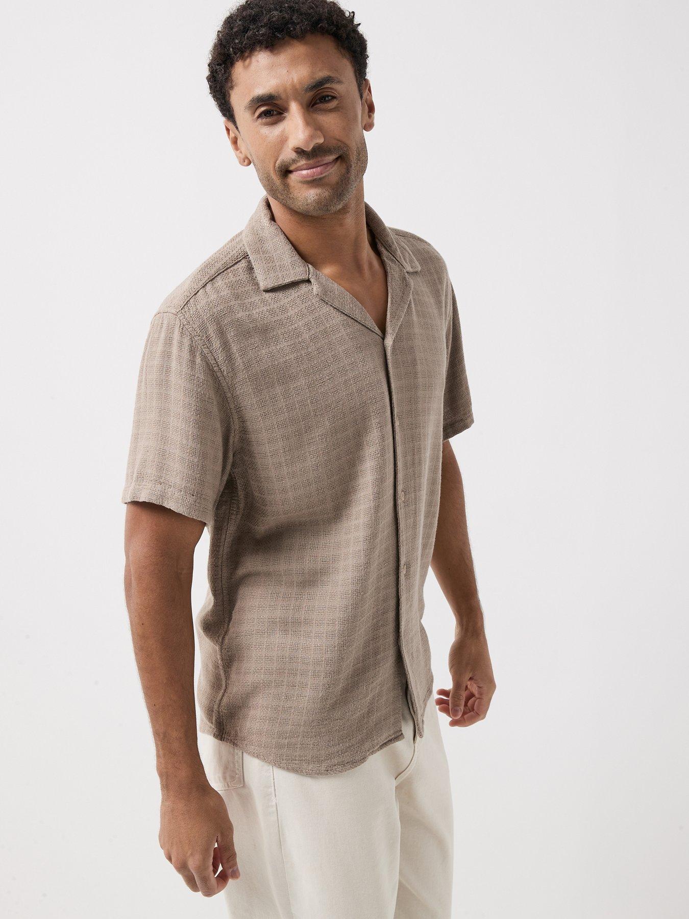 Image 6 of 6 of ONLY & SONS Latham Short Sleeve Resort Shirt - Beige