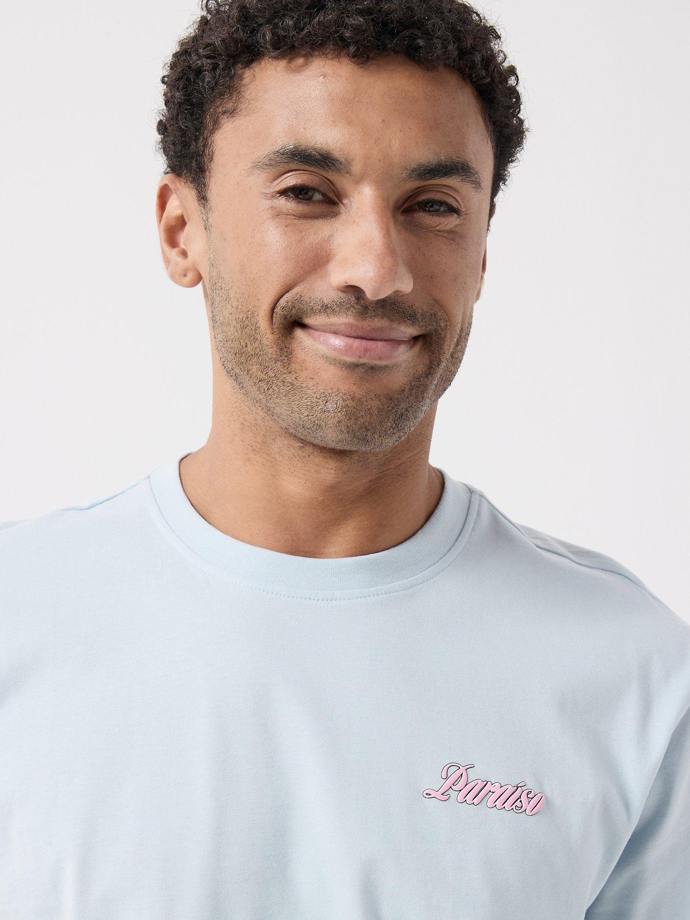 Image 4 of 6 of ONLY & SONS Malik Tropico T-Shirt - Blue