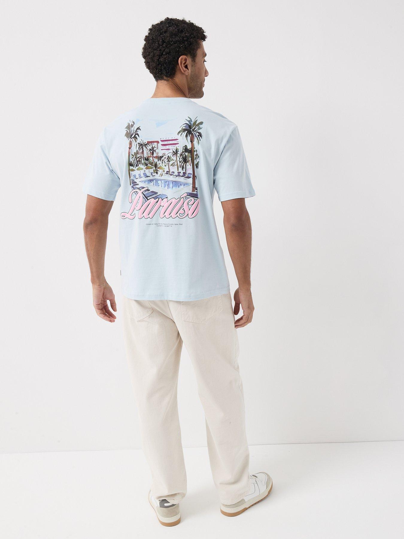 Image 5 of 6 of ONLY & SONS Malik Tropico T-Shirt - Blue