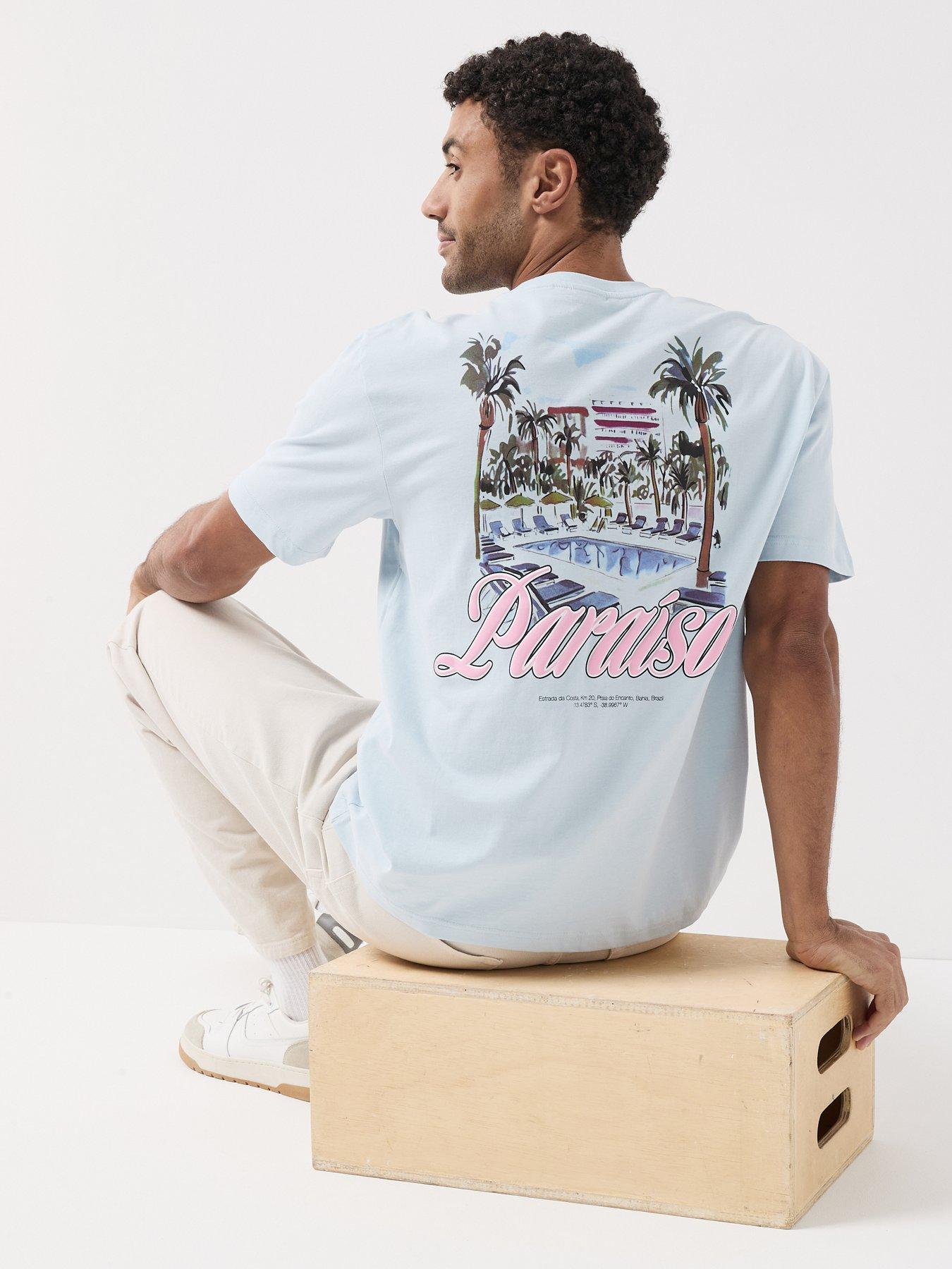 Image 6 of 6 of ONLY & SONS Malik Tropico T-Shirt - Blue