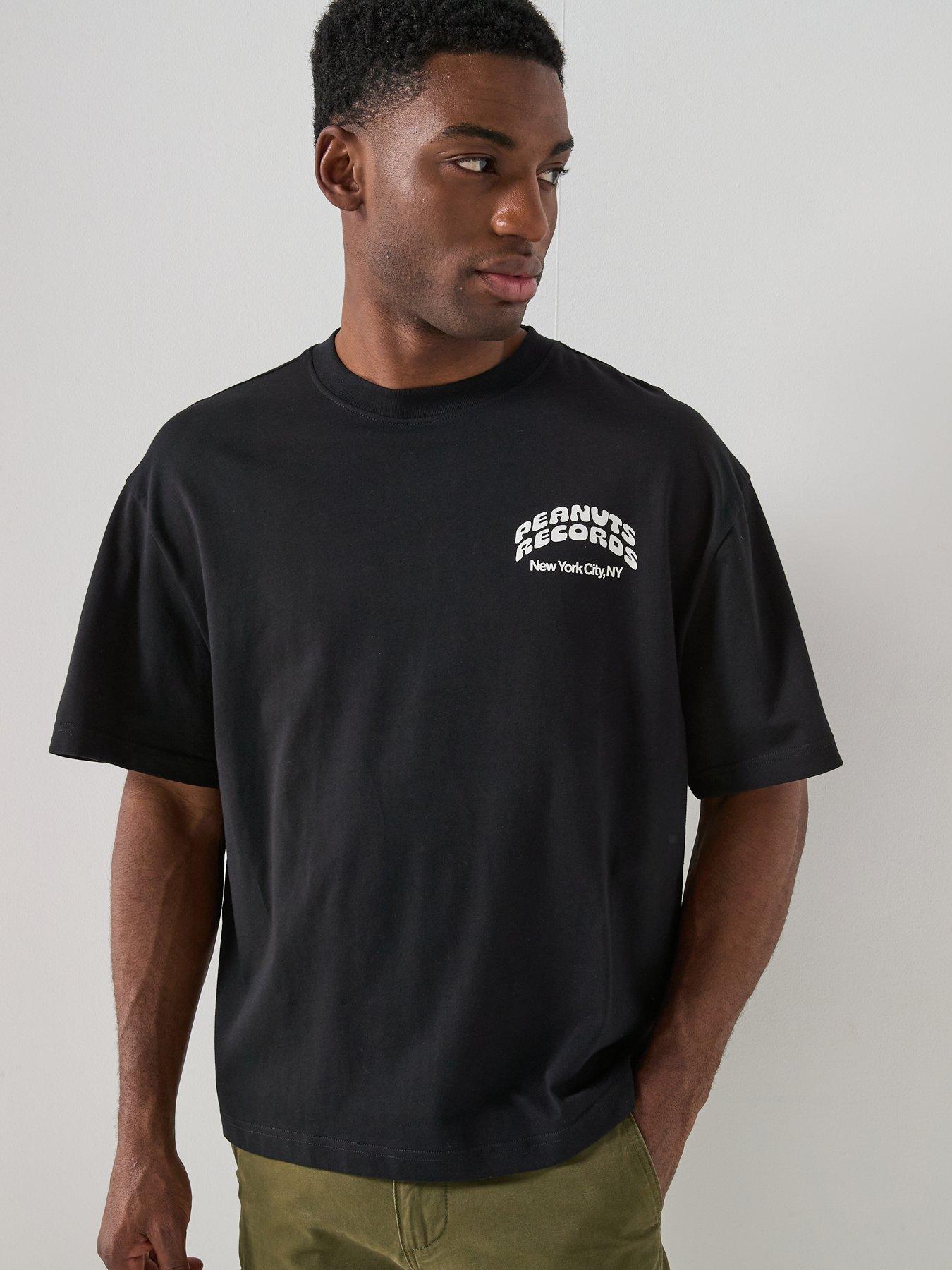 stillFront image of only-sons-peanuts-back-graphic-t-shirt-black