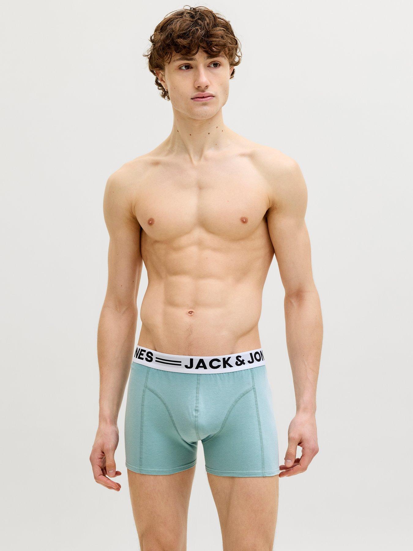 stillFront image of jack-jones-3-pack-sense-logo-trunks-blue
