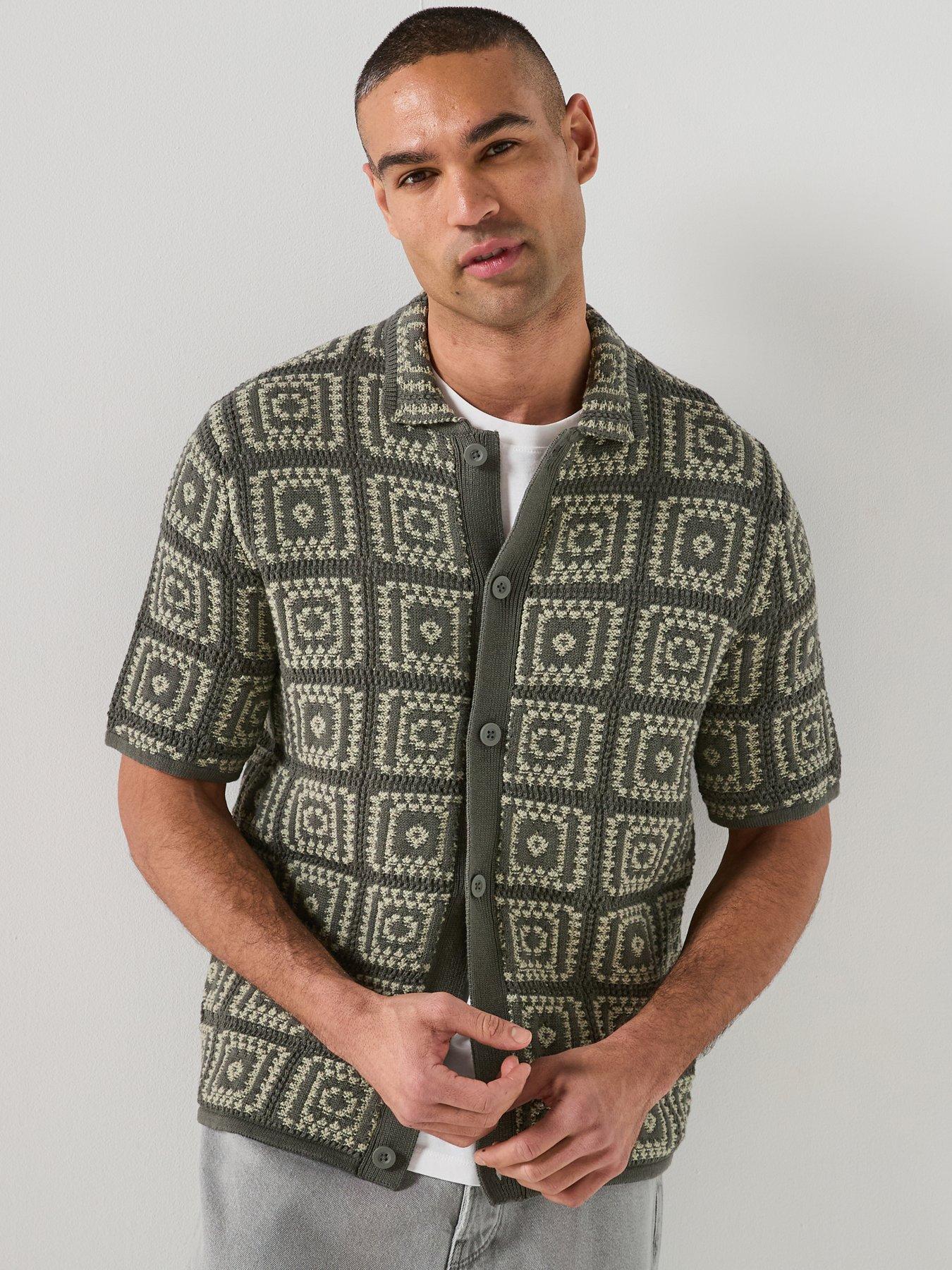 only-sons-bart-relaxed-fit-knitted-short-sleeve-shirt-grey
