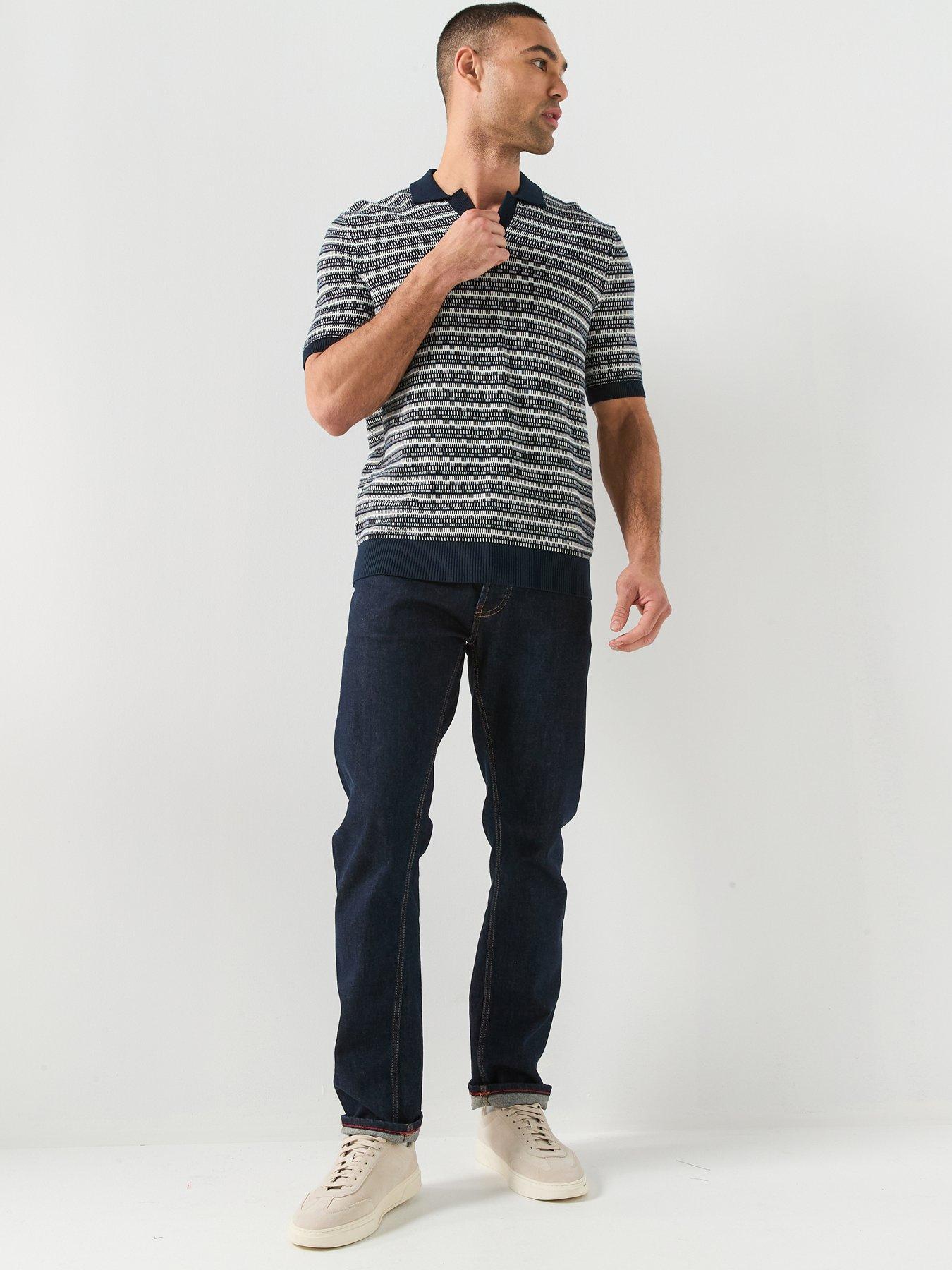 Image 3 of 5 of ONLY & SONS Tilo Open Collar Knitted Polo Shirt - Dark Sapphire