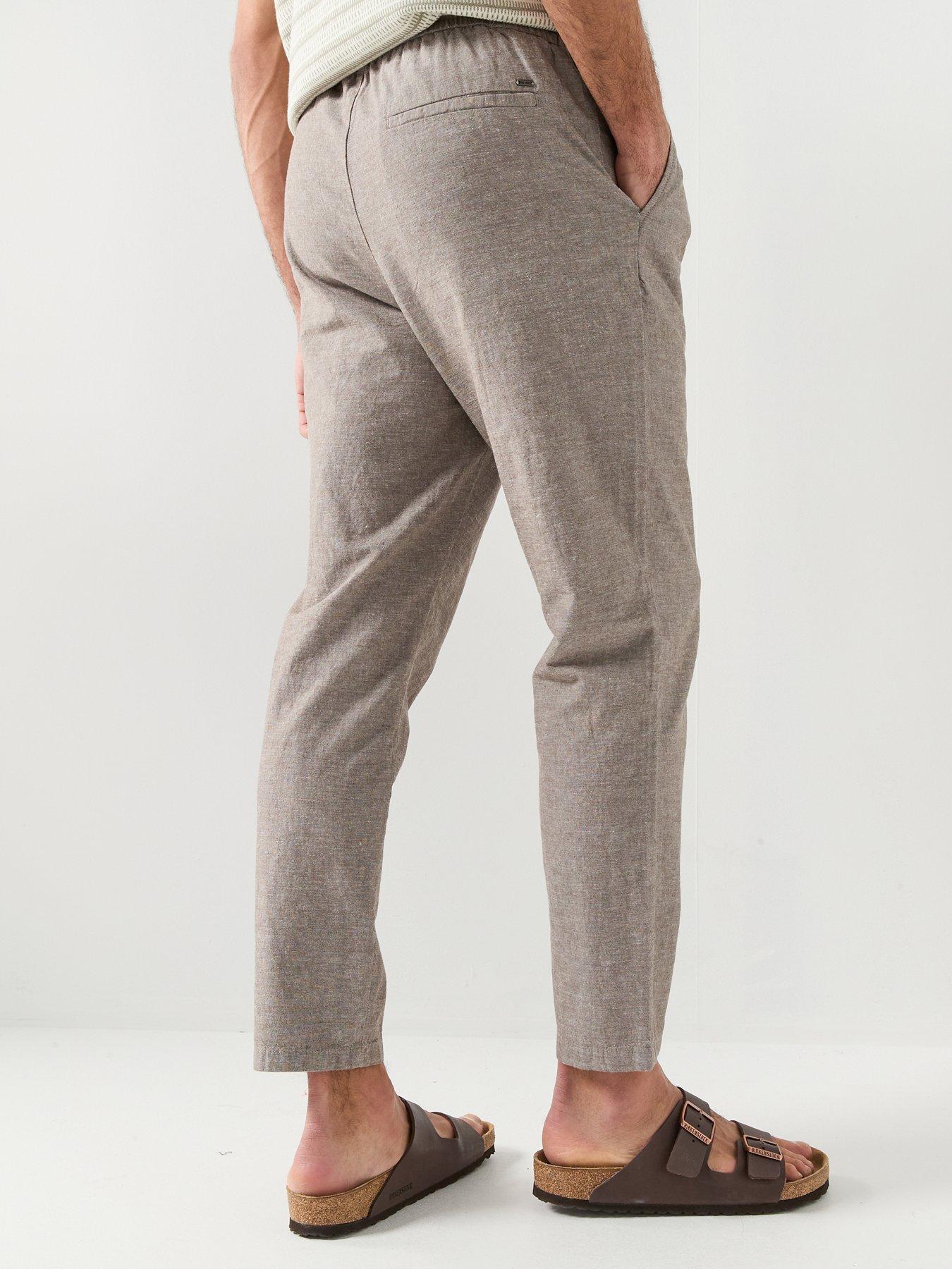 Image 2 of 5 of ONLY & SONS Linus Linen Blend Trousers - Beige
