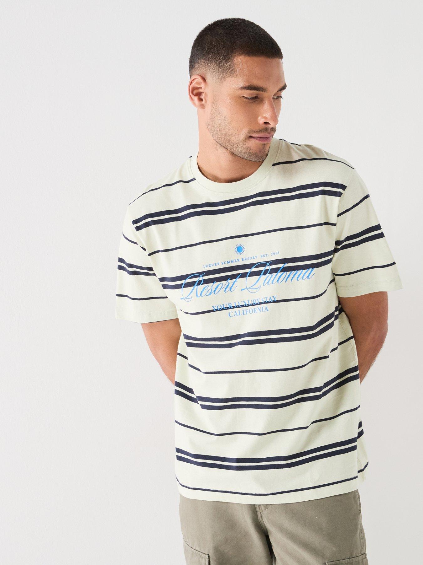 ONLY & SONS Stripe Graphic Short Sleeve T-Shirt - Multi