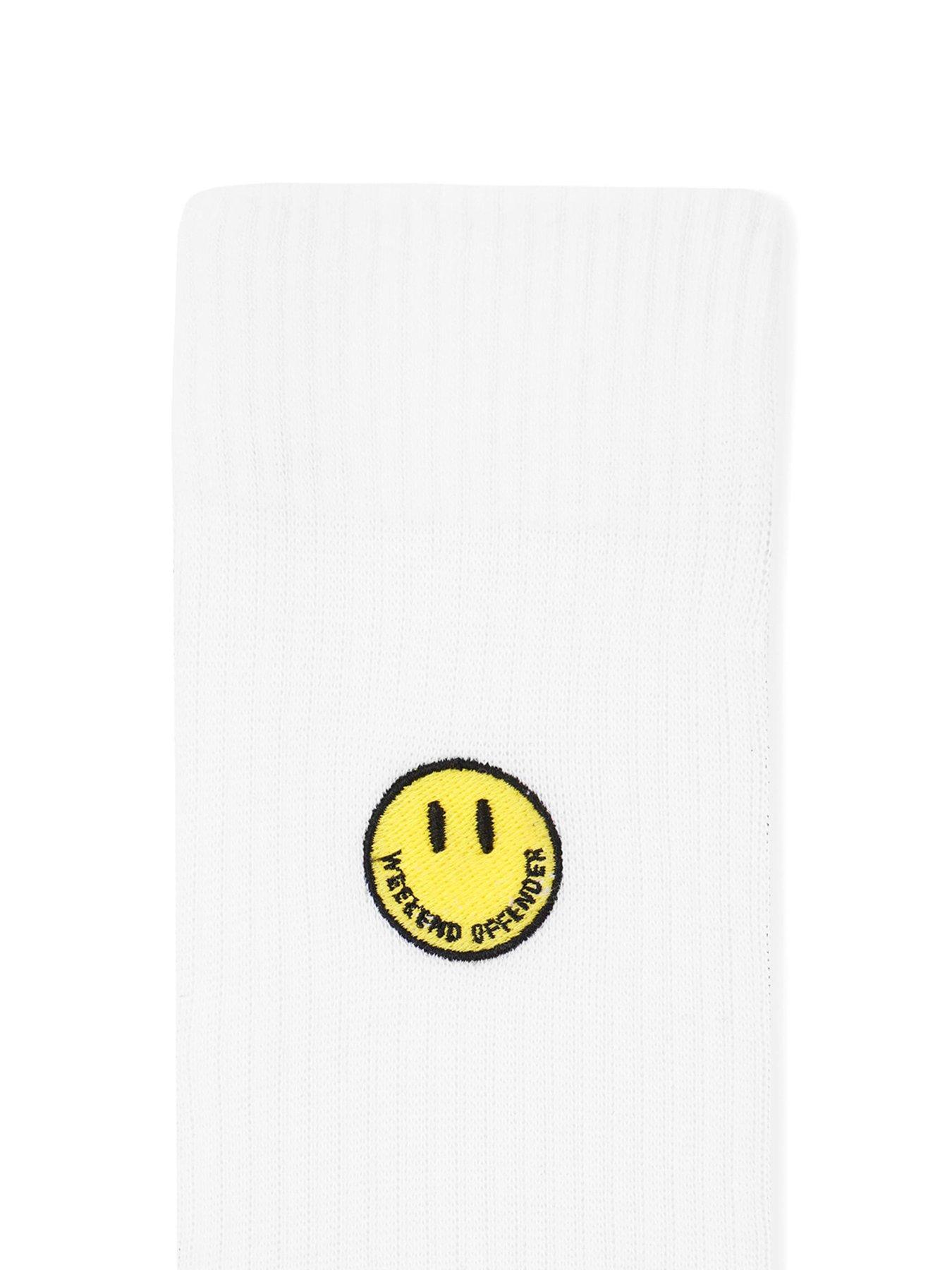 Image 3 of 4 of Weekend Offender Smiley 3 Pack Socks - White