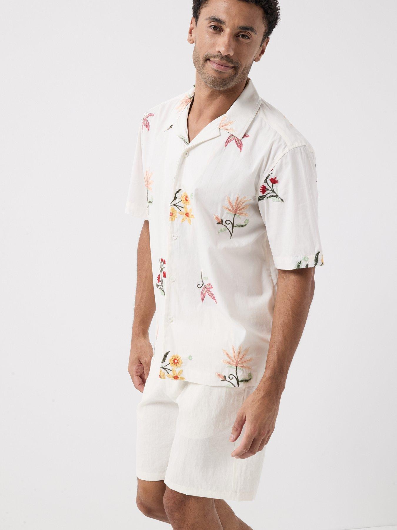 Image 5 of 6 of ONLY & SONS Edward Short Sleeve Shirt - White
