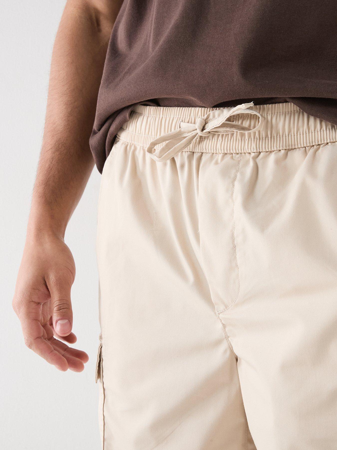 Image 4 of 5 of ONLY & SONS Kal Cargo Shorts - Cream