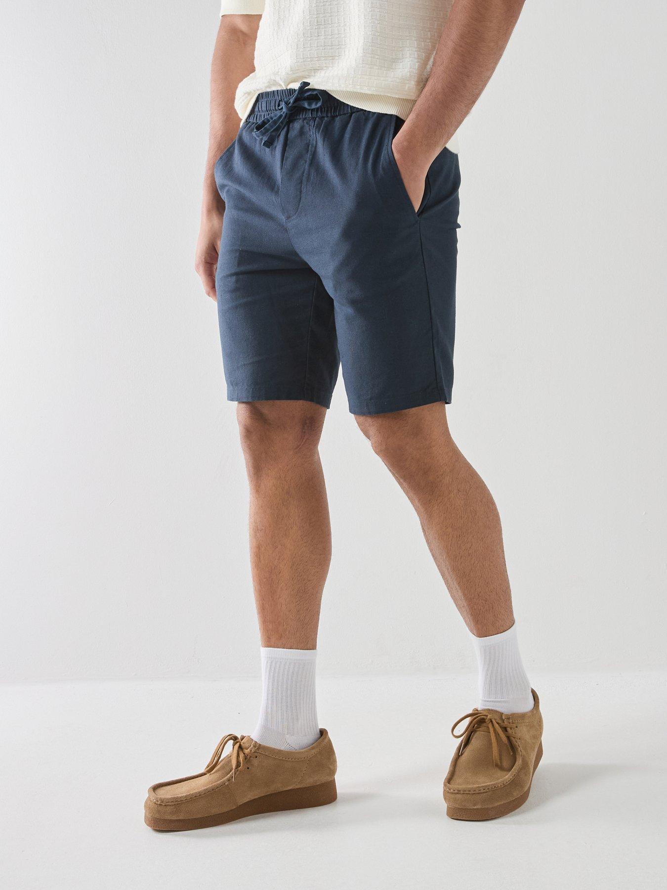 ONLY & SONS Sinus Loose Fit Linen Blend Trousers - Navy