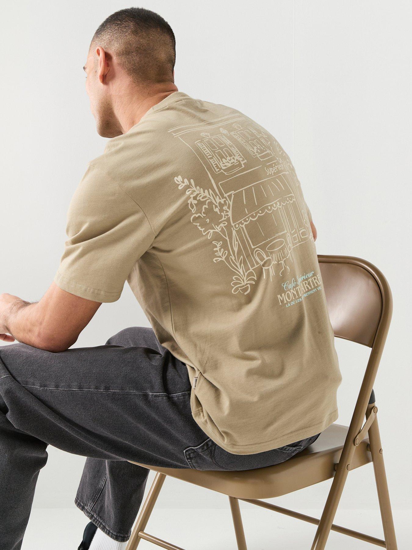Image 5 of 6 of ONLY & SONS Fredo Back Graphic T-Shirt - Silver Sage