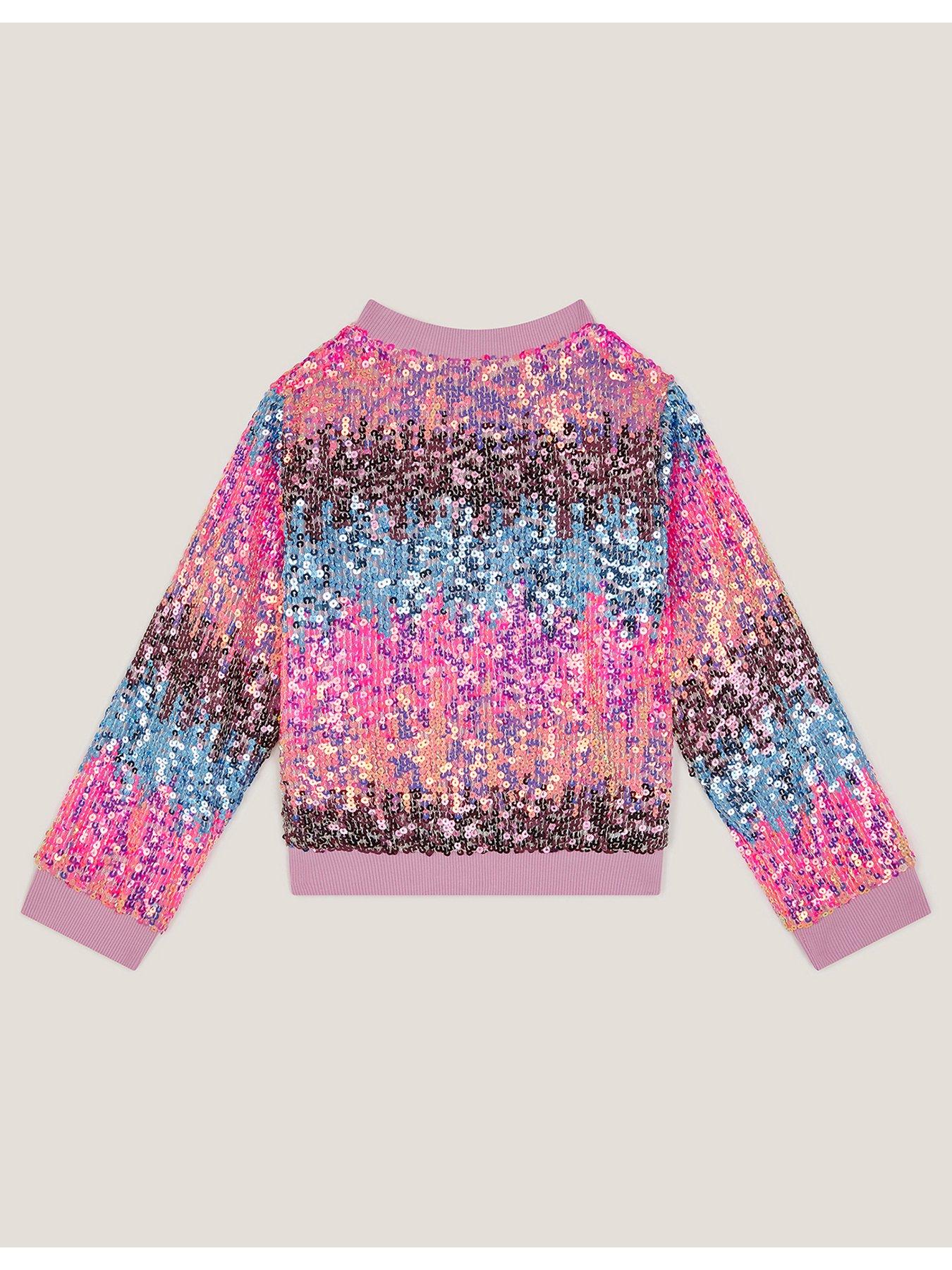  image of monsoon-girls-ombre-sequin-bomber-jacket-multi